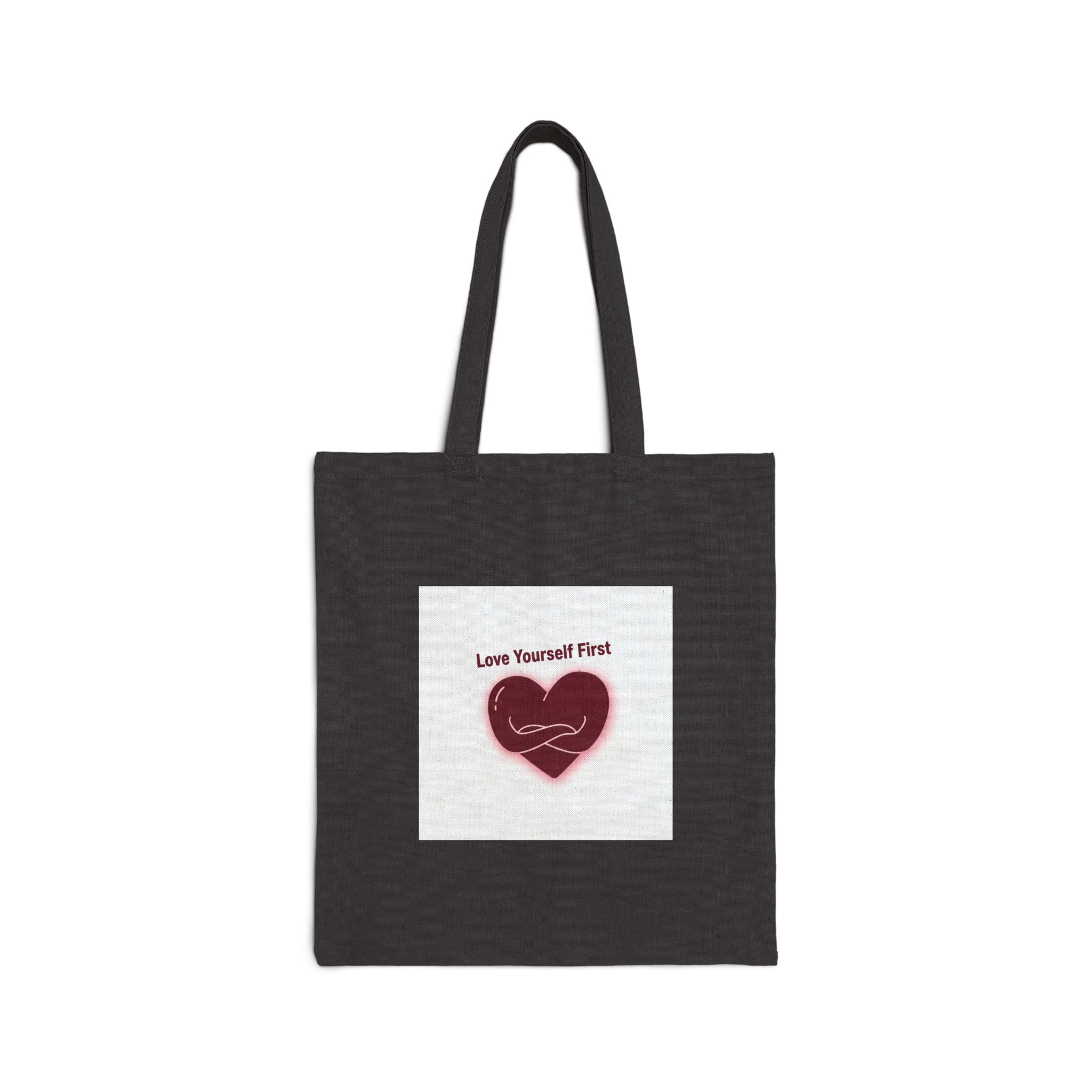Love Yourself First Tote | anti love graphic, edgy heart design