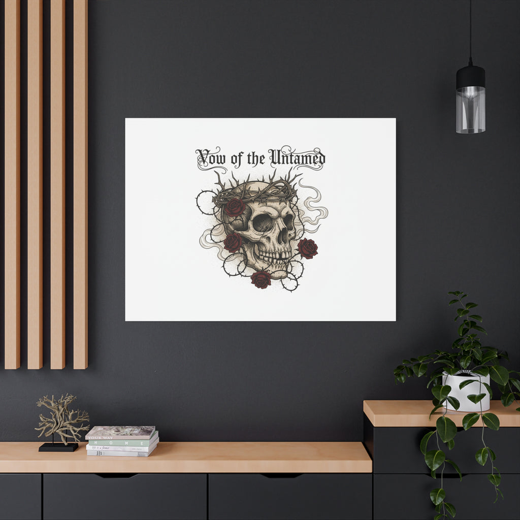 Vow of the Untamed Skull Canvas | western skull art, gothic Americana