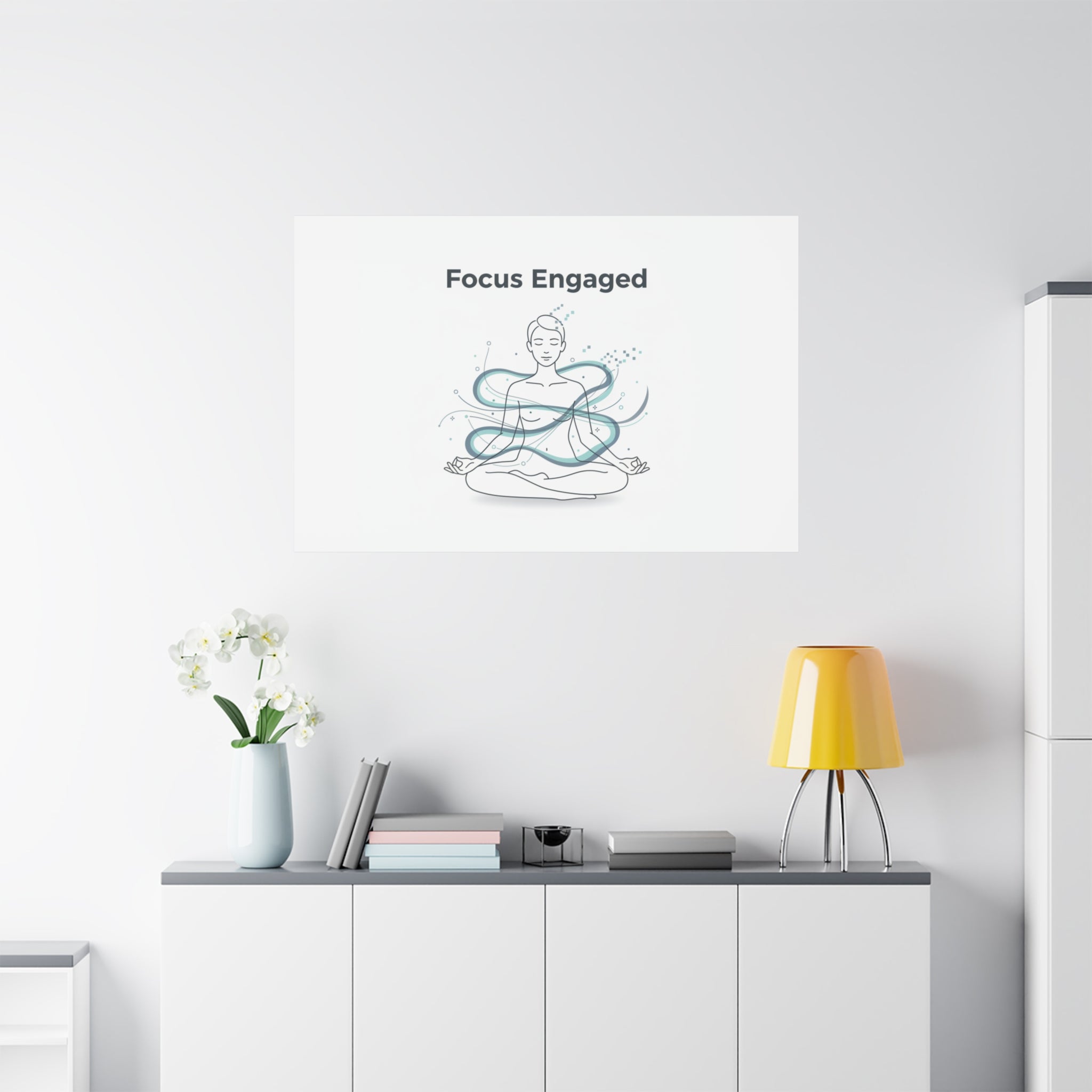 Focus Engaged Canvas, flow state poster | productivity art, ADHD merch