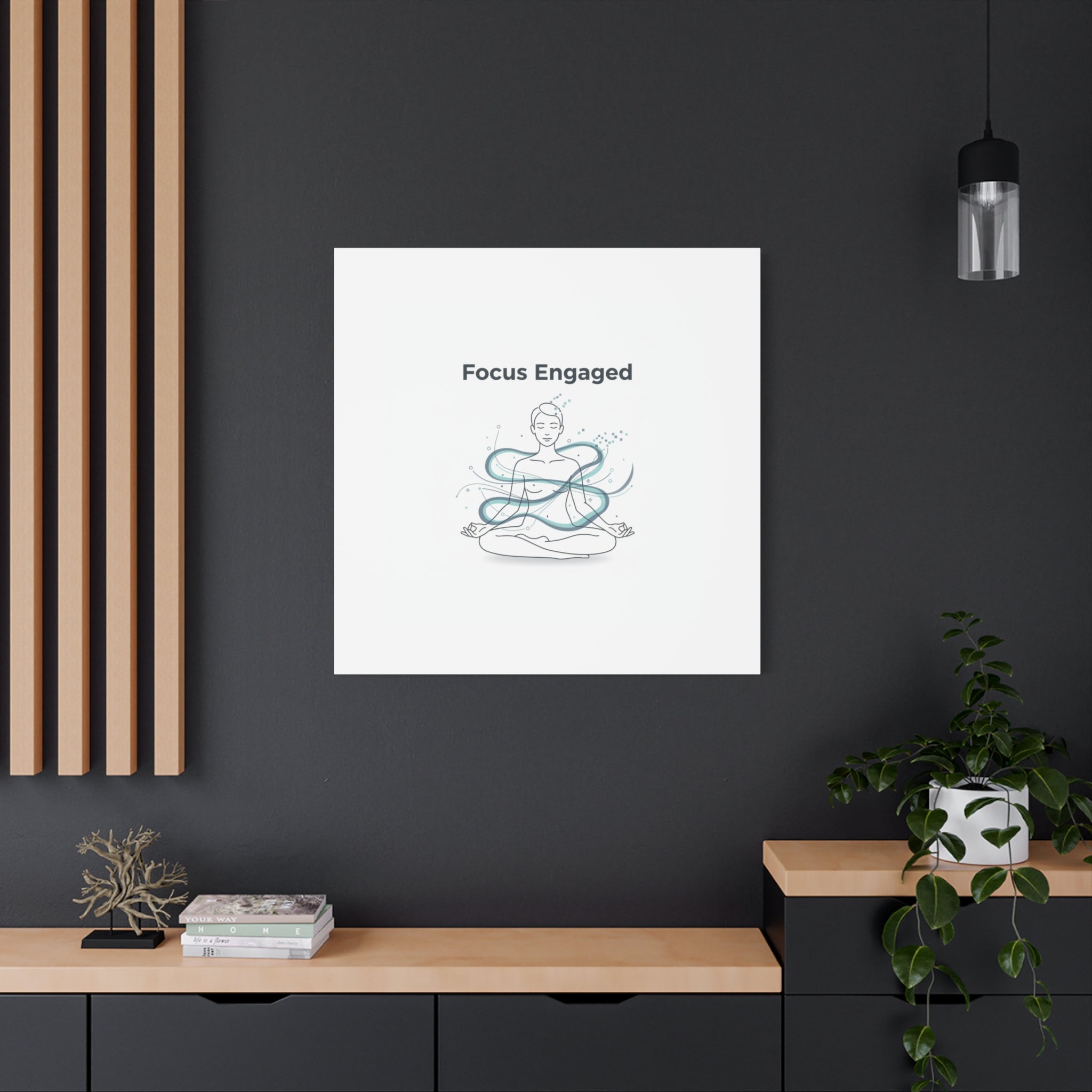 Focus Engaged Canvas, flow state poster | productivity art, ADHD merch