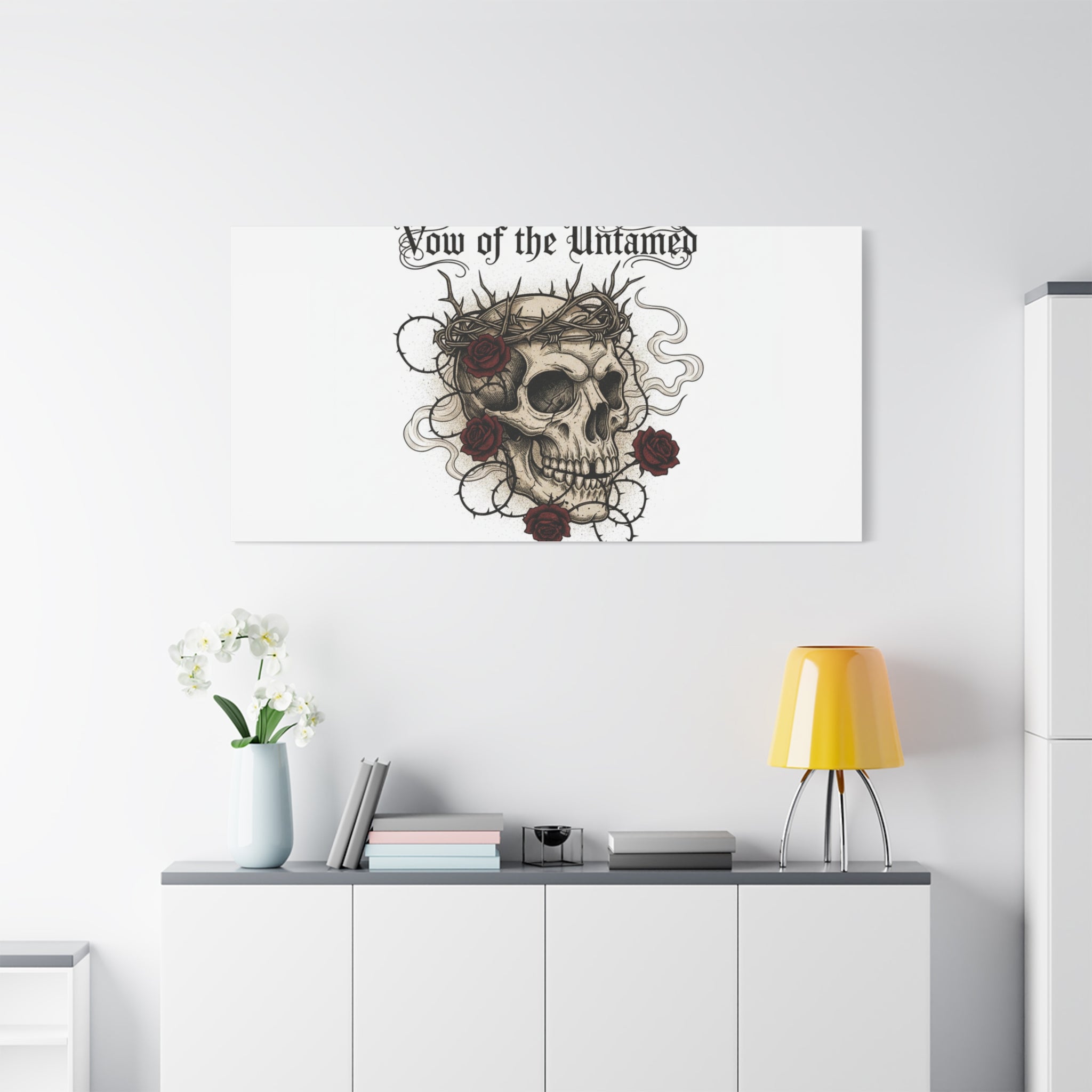 Vow of the Untamed Skull Canvas | western skull art, gothic Americana