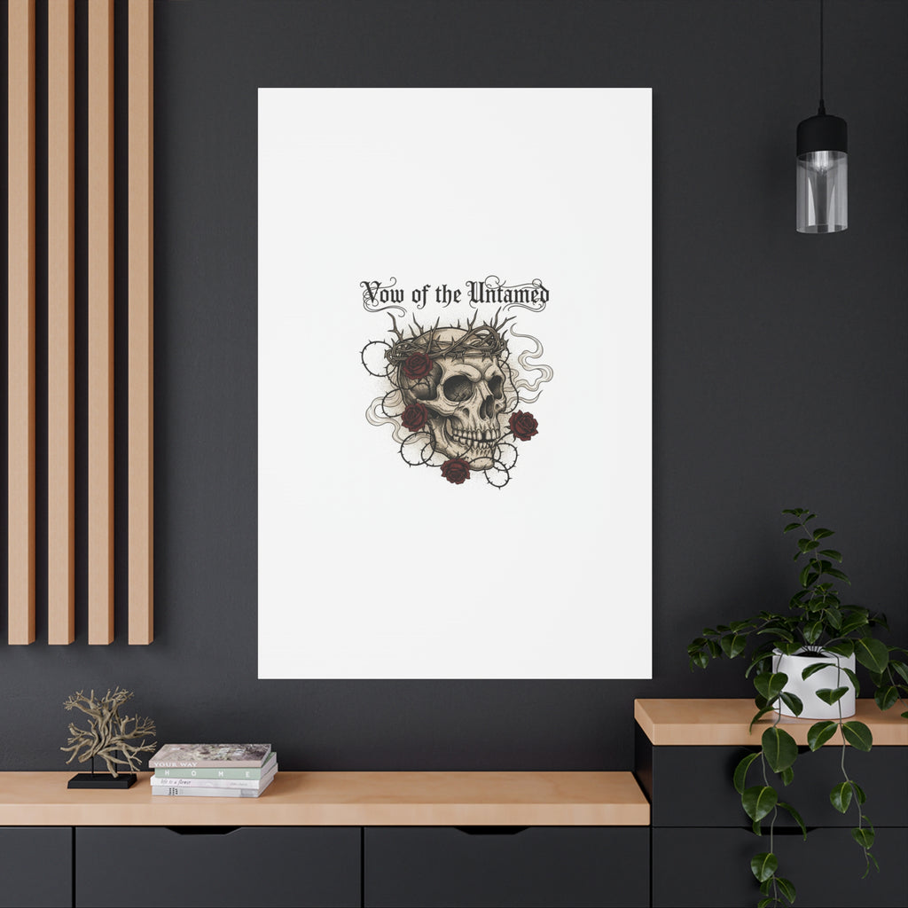Vow of the Untamed Skull Canvas | western skull art, gothic Americana