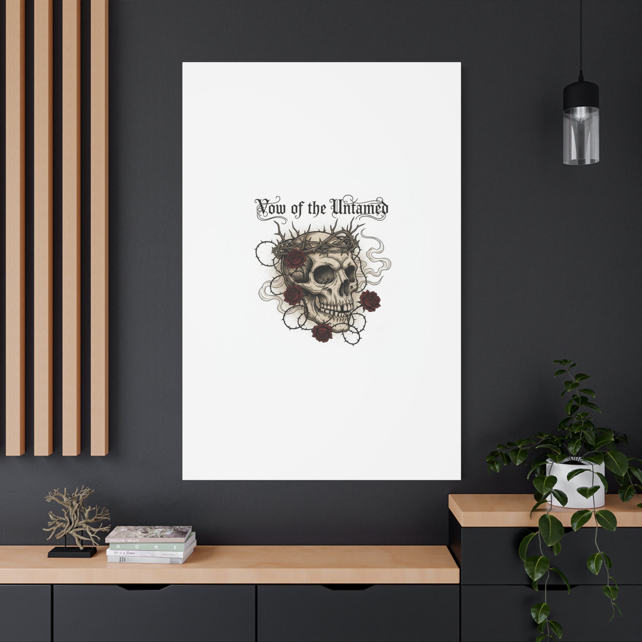 Vow of the Untamed Skull Canvas | western skull art, gothic Americana