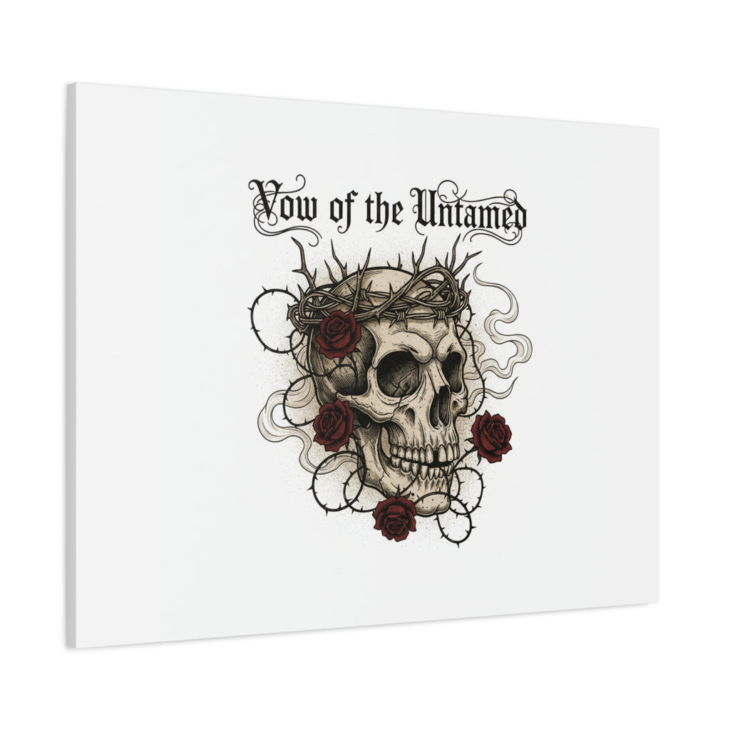 Vow of the Untamed Skull Canvas | western skull art, gothic Americana