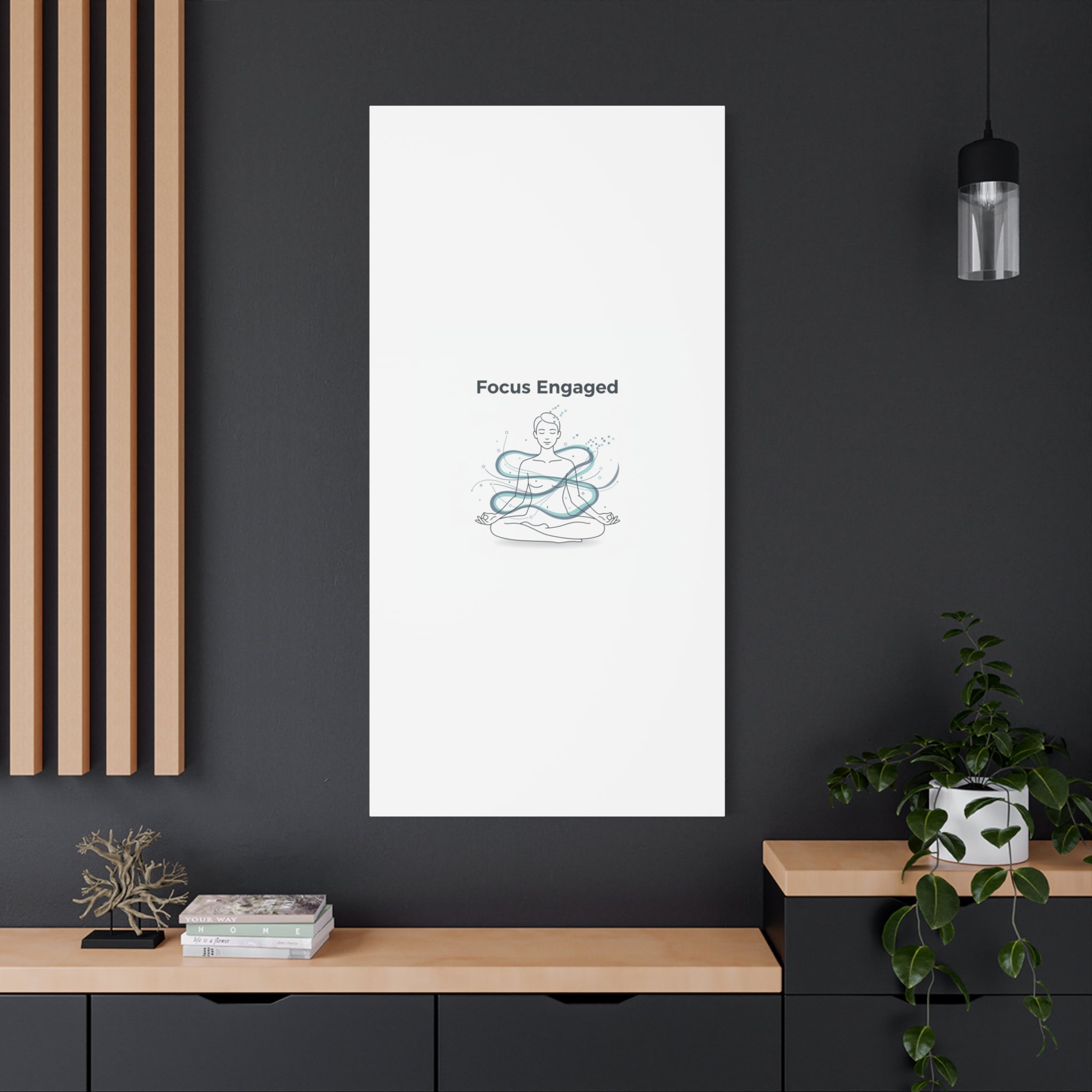 Focus Engaged Canvas, flow state poster | productivity art, ADHD merch
