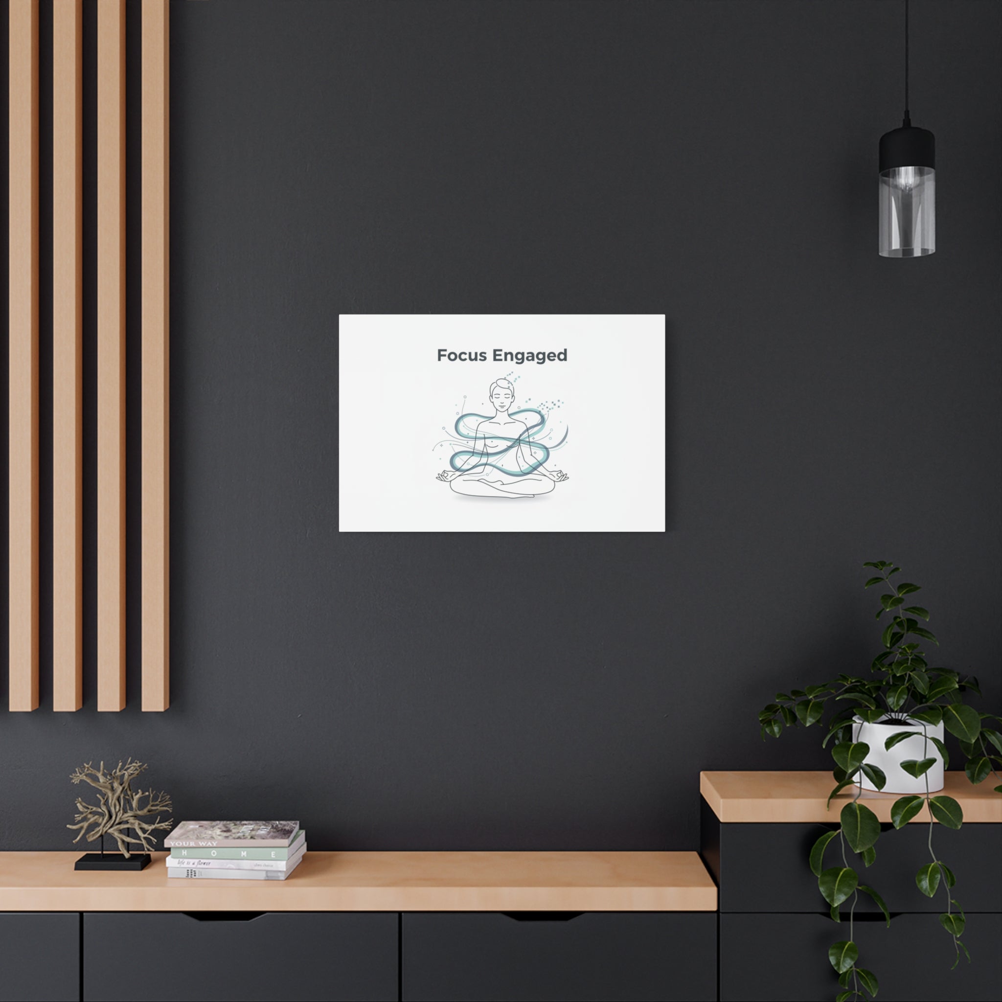 Focus Engaged Canvas, flow state poster | productivity art, ADHD merch