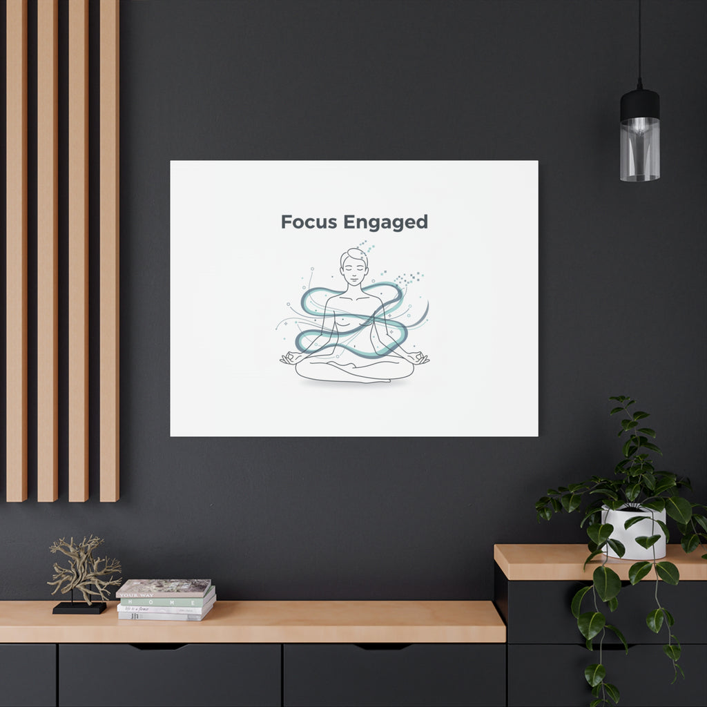Focus Engaged Canvas, flow state poster | productivity art, ADHD merch