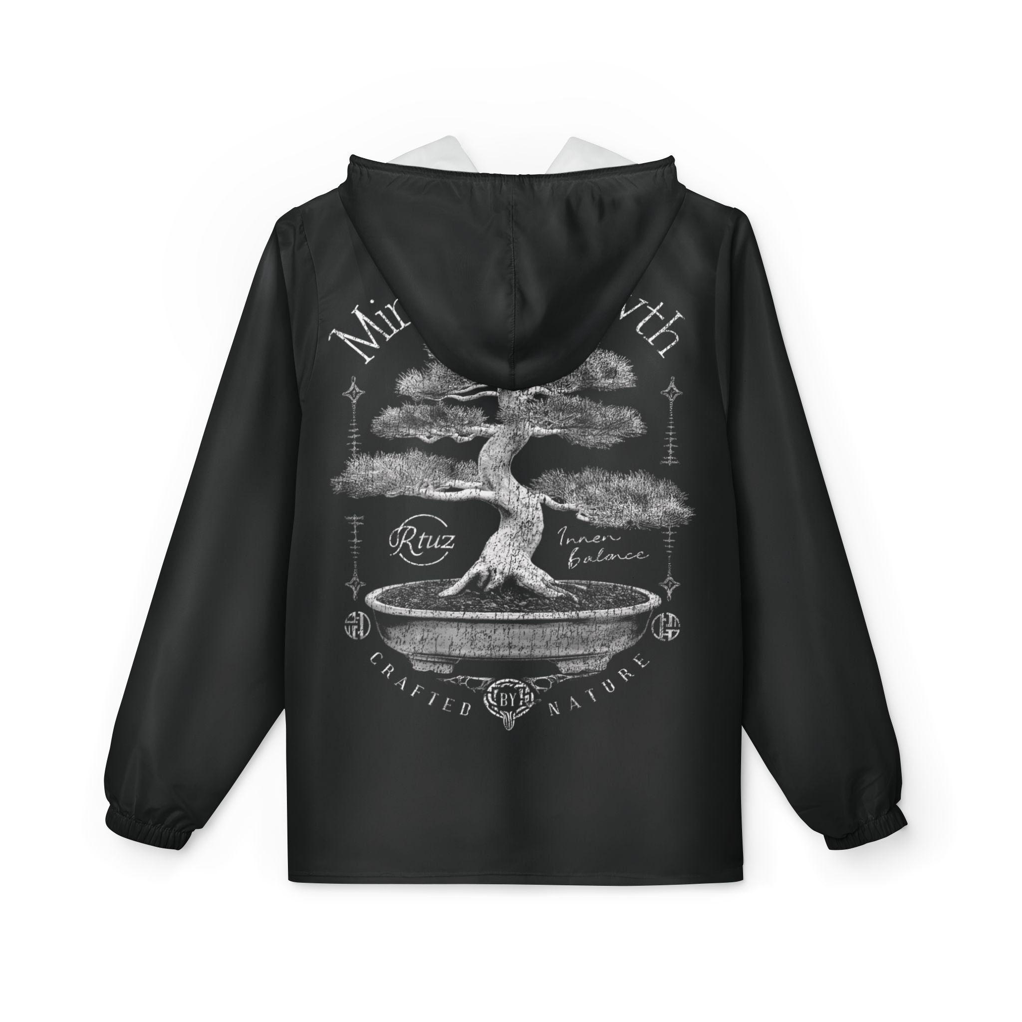 Mindful Grinding Windbreaker Jacket — Motivational AOP Activewear