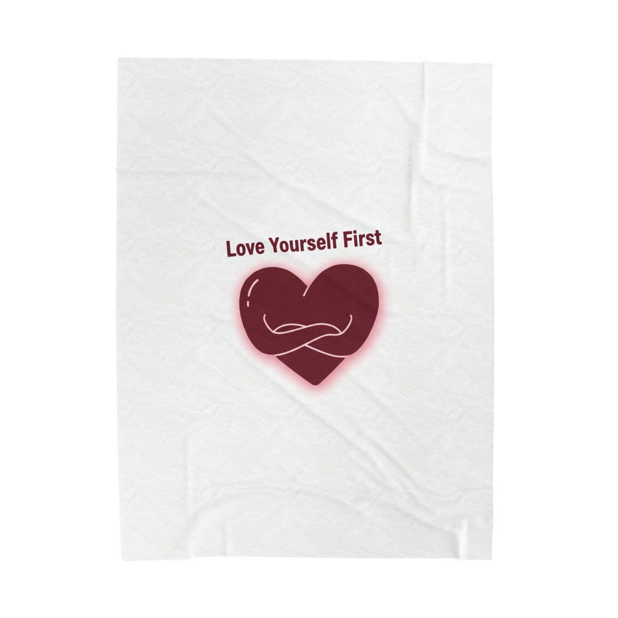 Love Yourself First Blanket | anti love graphic, edgy heart design