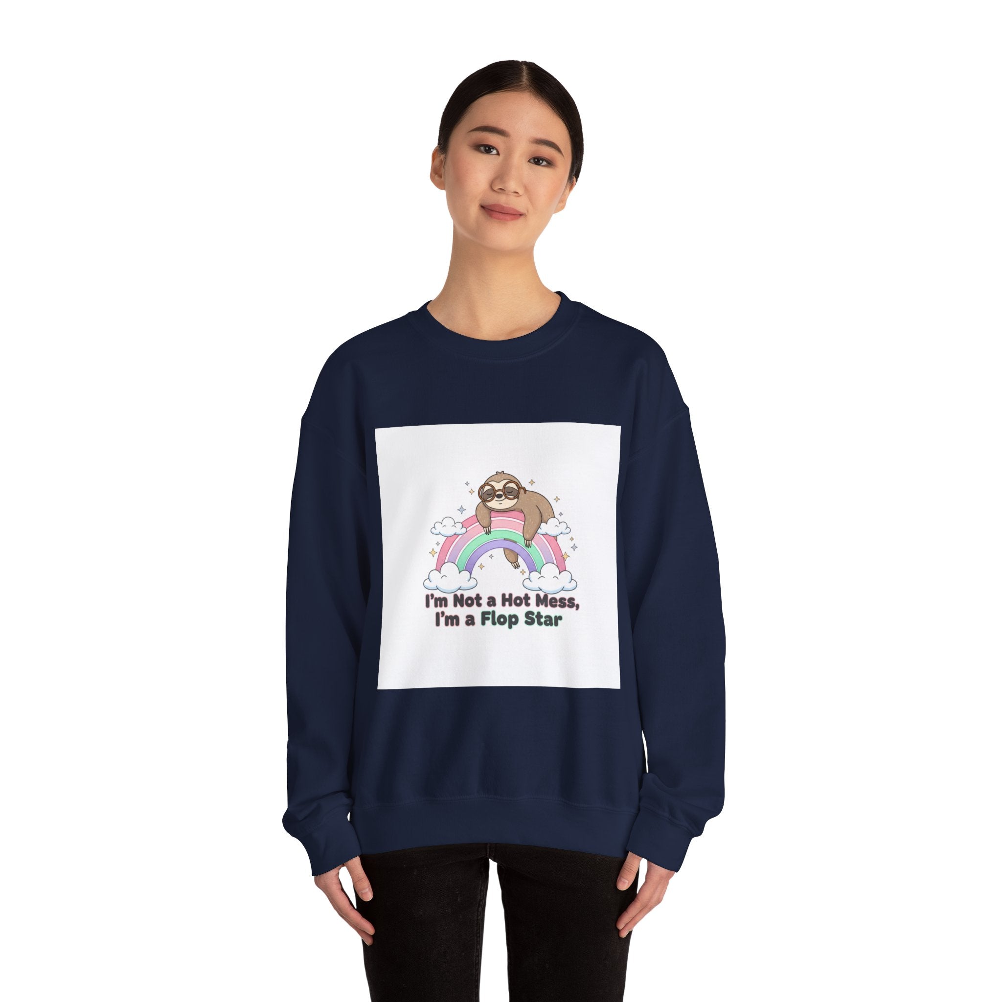 Flop Star Sloth Sweatshirt | flop era apparel, burnout humor