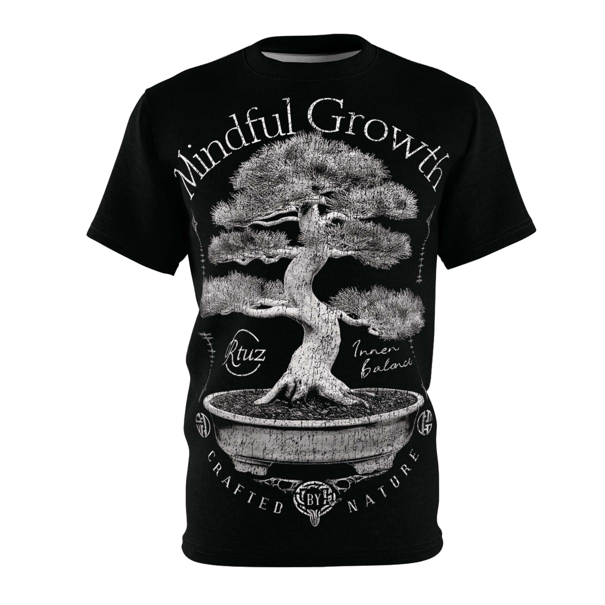 Mindful Growth Bonsai Tee — 'Mindful Growth' Meditation & Nature Graphic T-Shirt