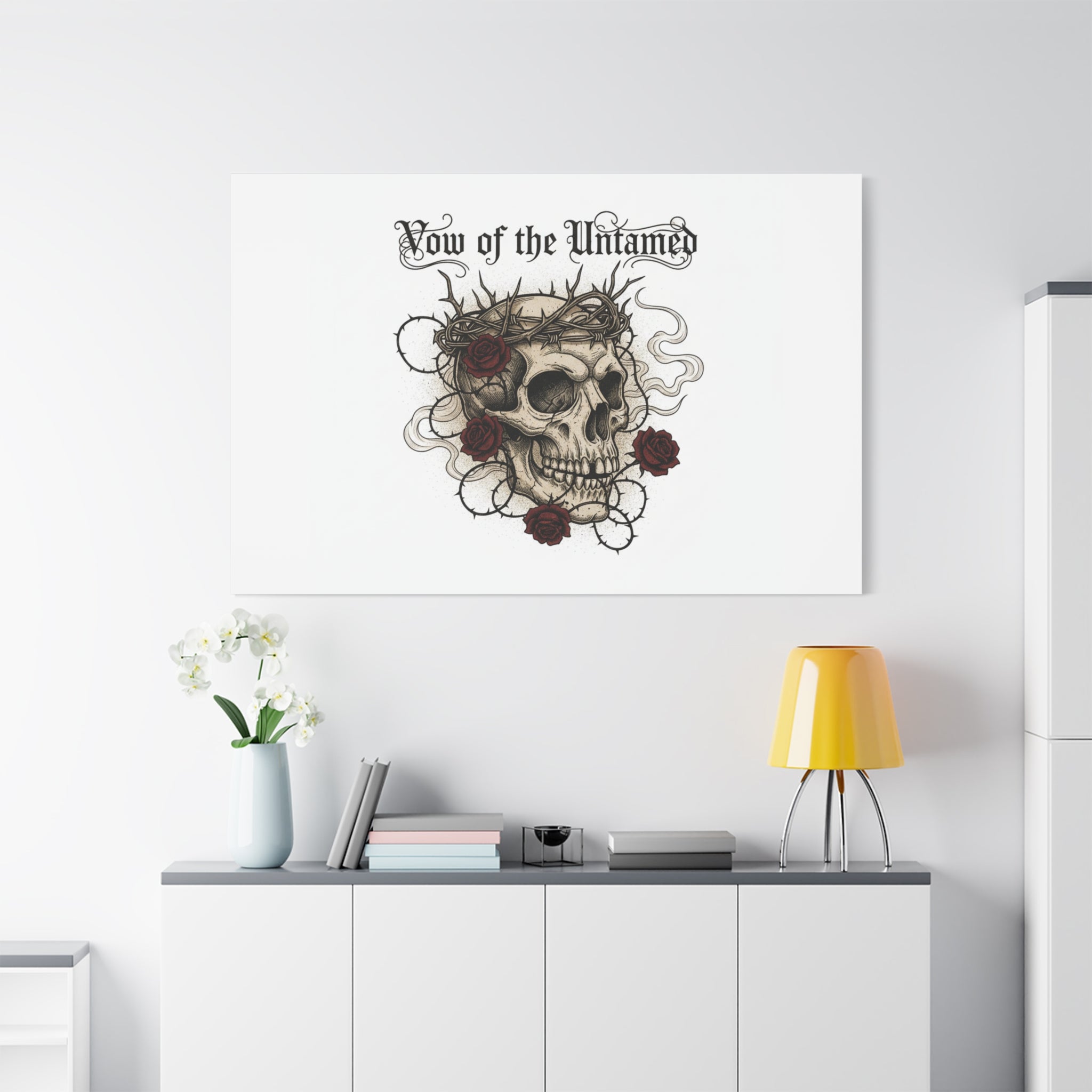 Vow of the Untamed Skull Canvas | western skull art, gothic Americana
