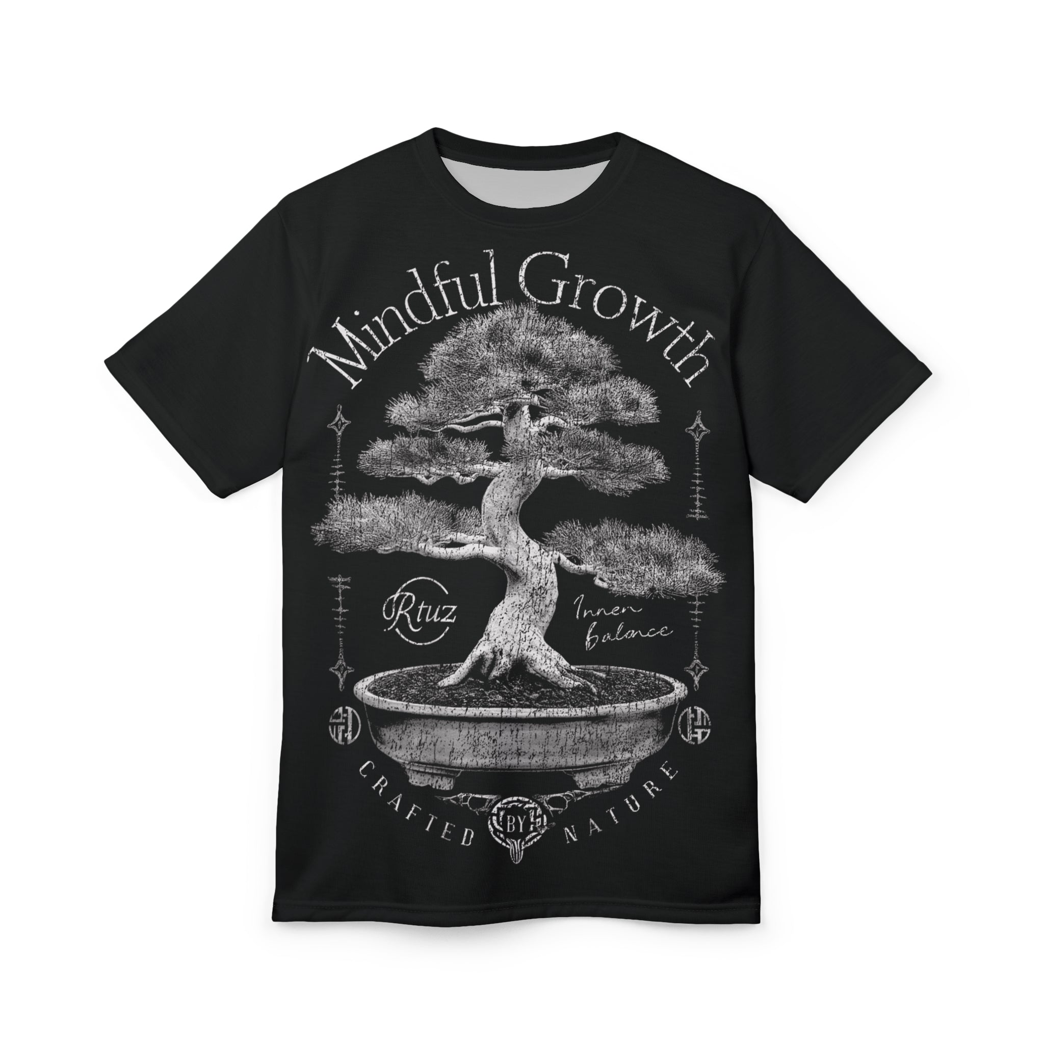 Mindful Growth Bonsai Tee — 'Mindful Growth' Meditation & Nature Graphic T-Shirt