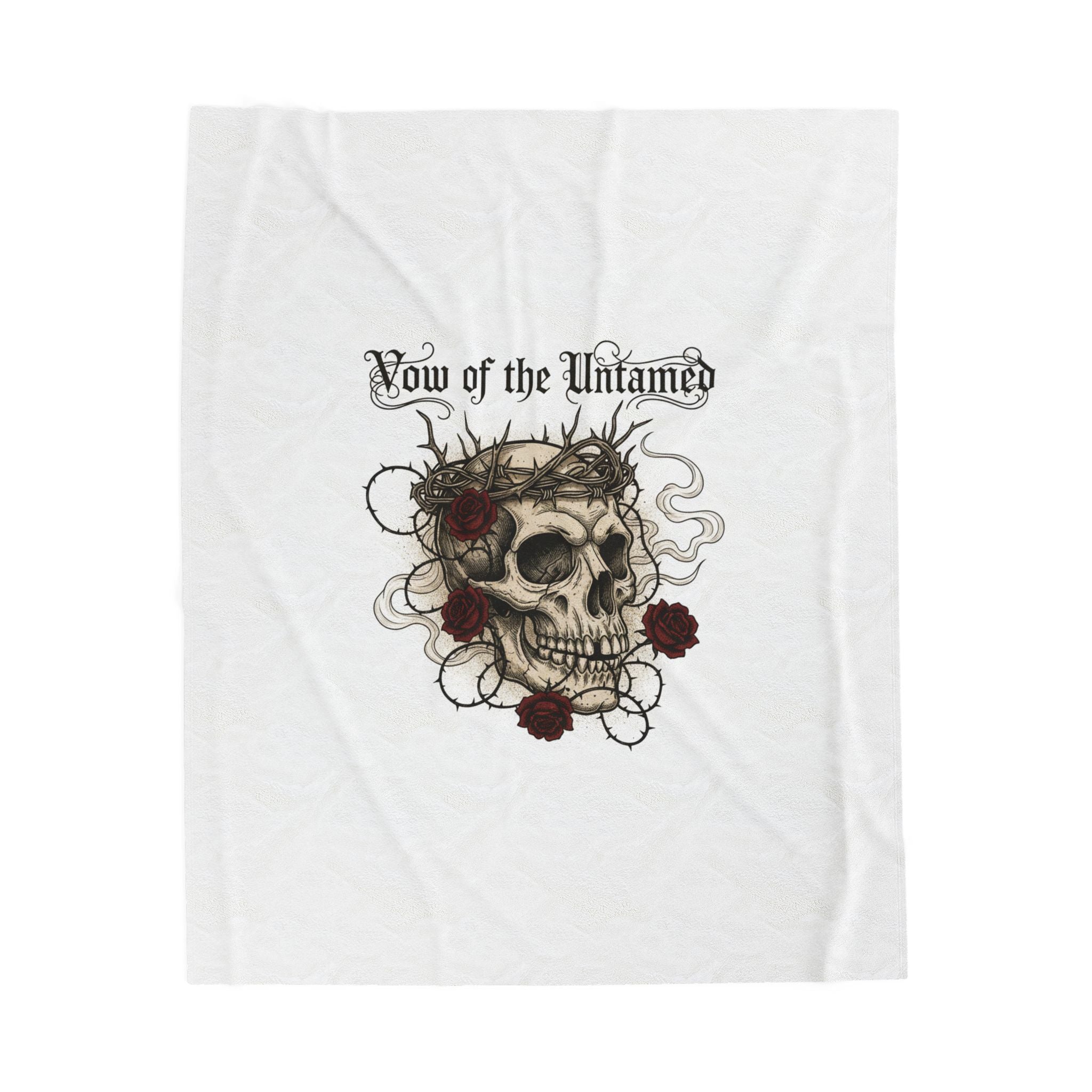 Western skull art Velveteen Blanket | gothic Americana desert noir