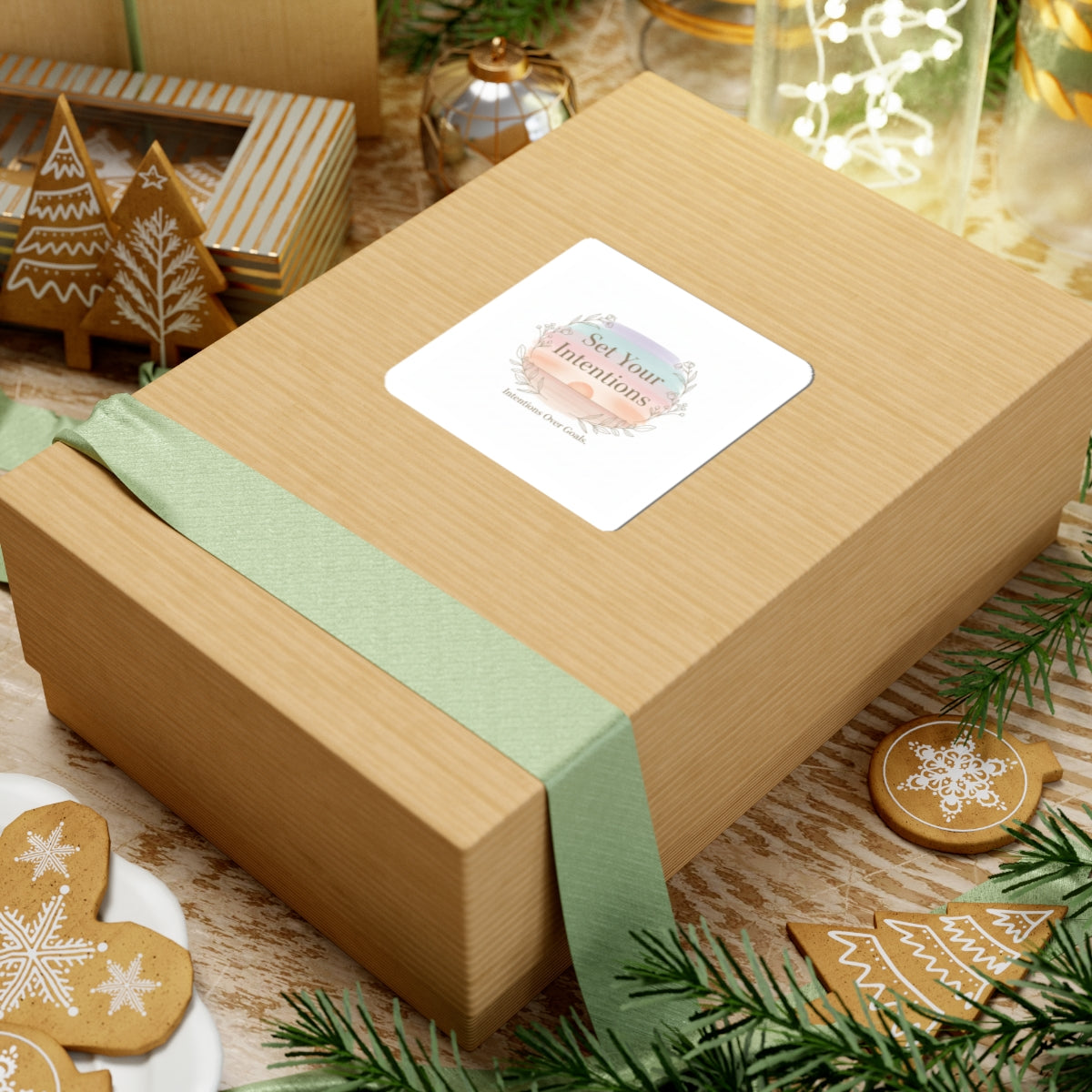 Set Your Intentions Kiss-Cut Sticker | intention sticker, mindful wellness