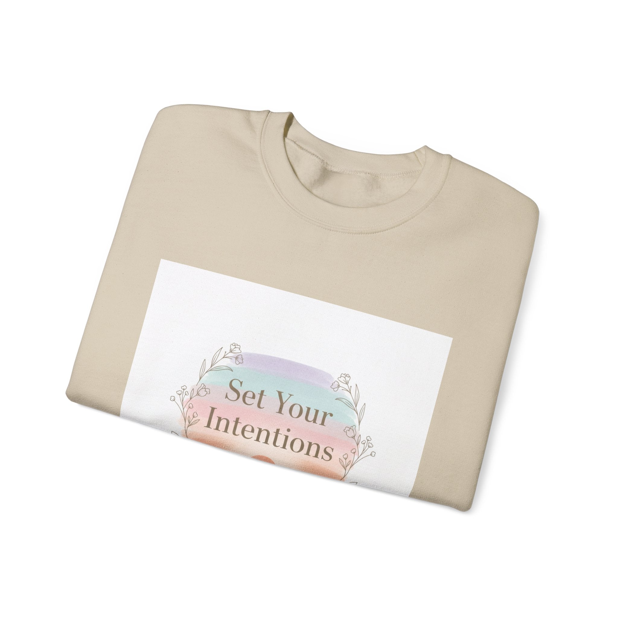 Set Your Intentions Sweatshirt | intention sticker, mindful goal shirt