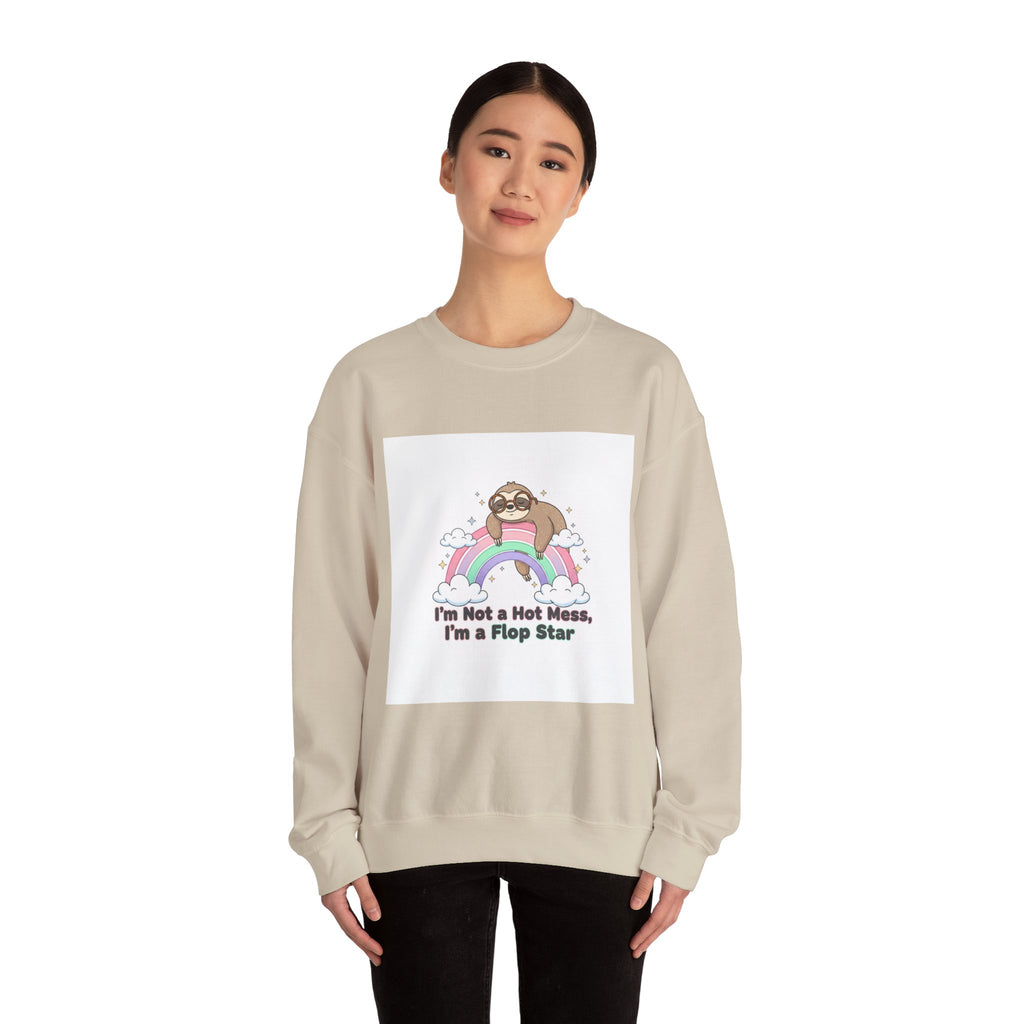 Flop Star Sloth Sweatshirt | flop era apparel, burnout humor