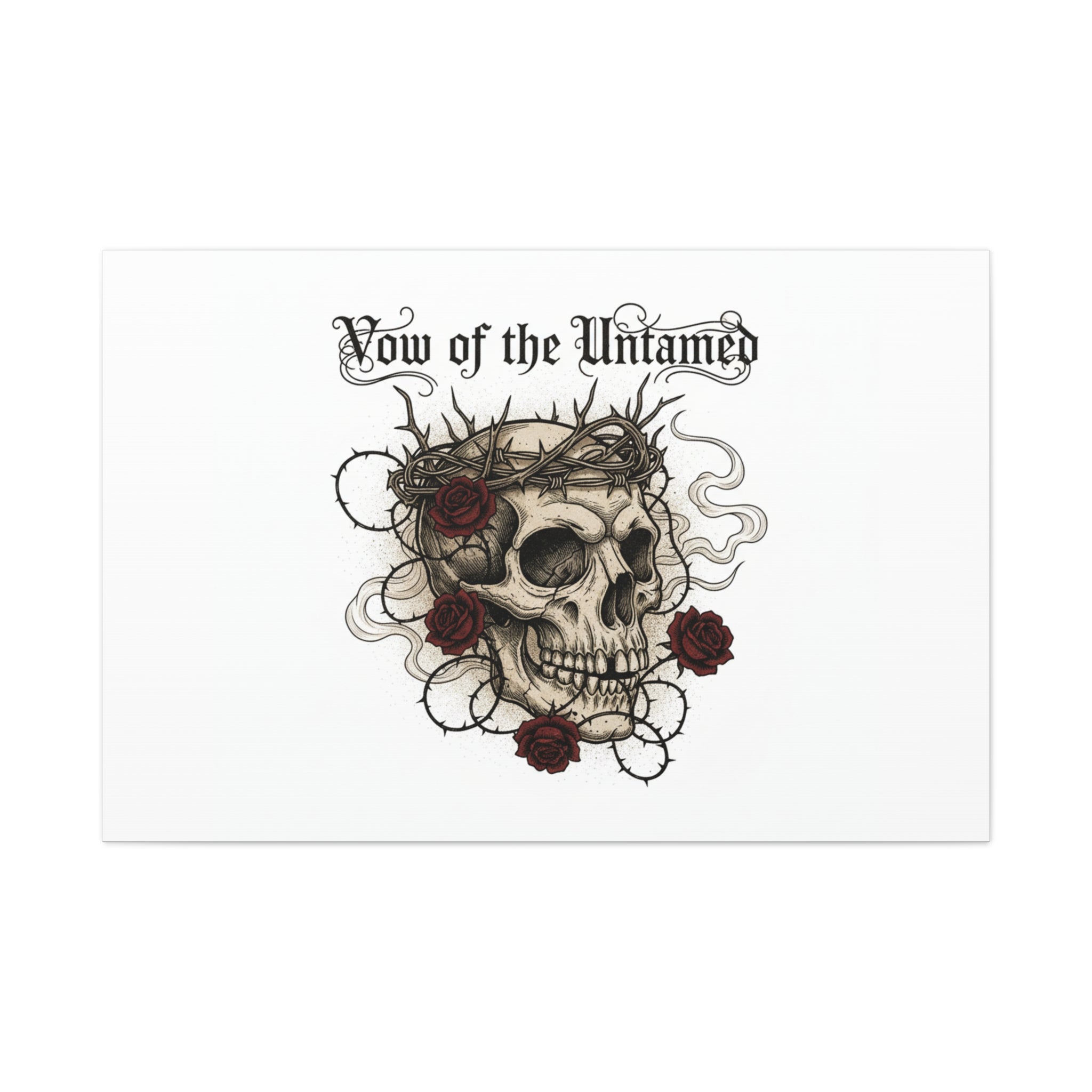 Vow of the Untamed Skull Canvas | western skull art, gothic Americana