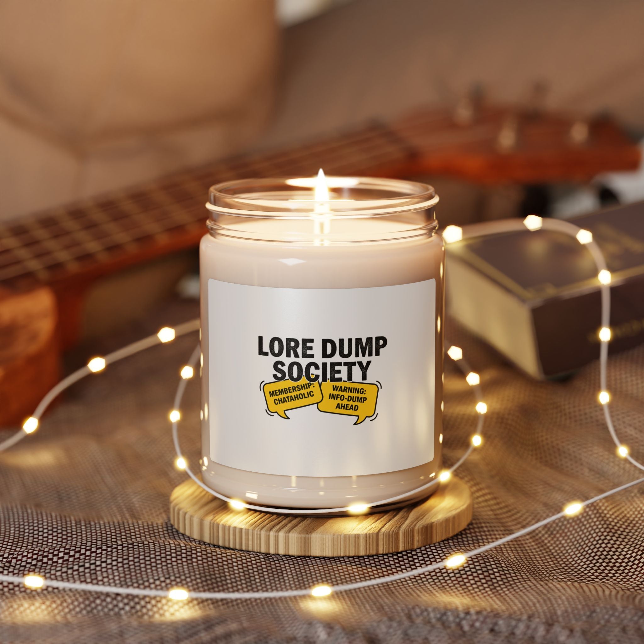 Lore Dump Society Candle | Scented Soy Candle, Warning Sign Label