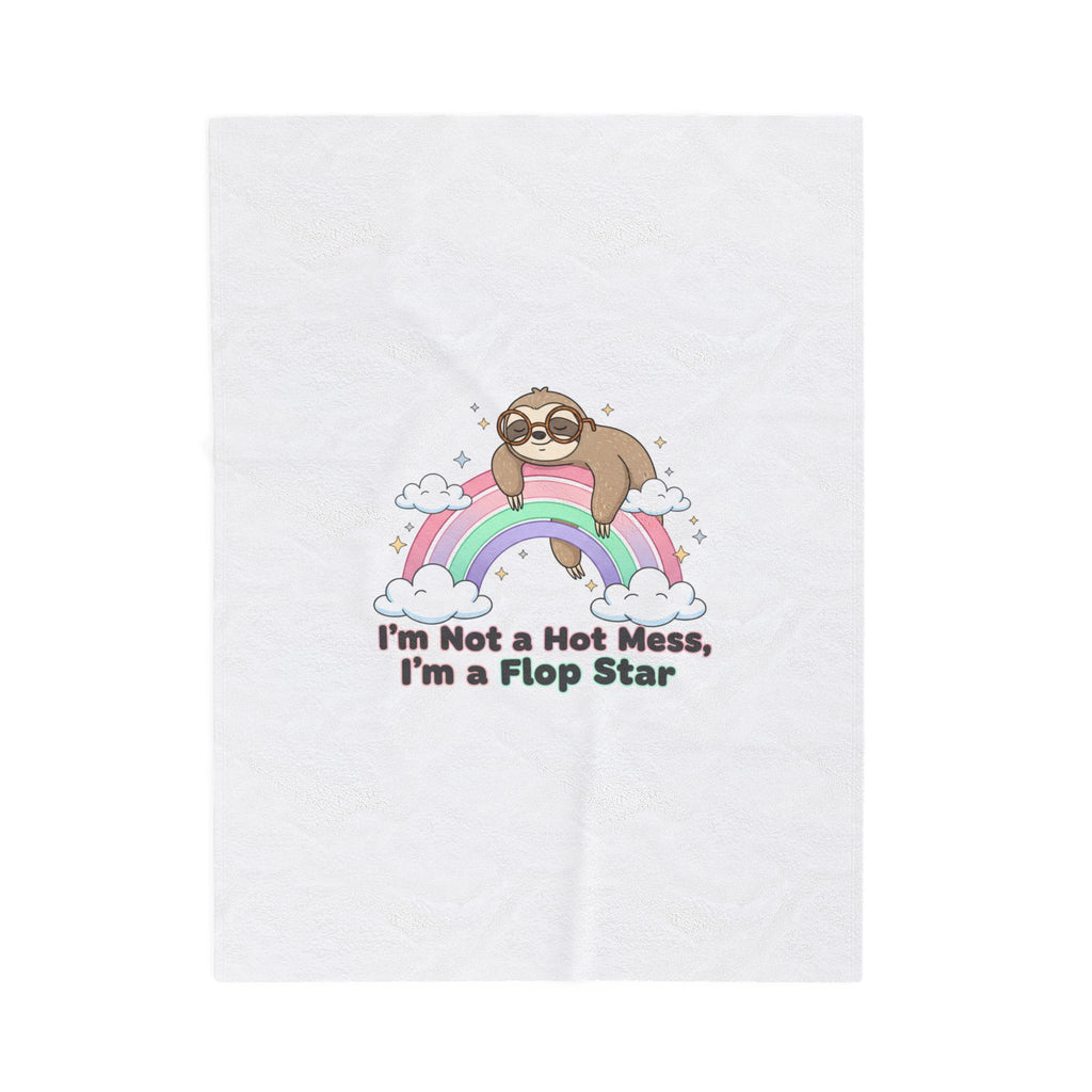 Flop Star Sloth Rainbow Blanket | flop era burnout humor