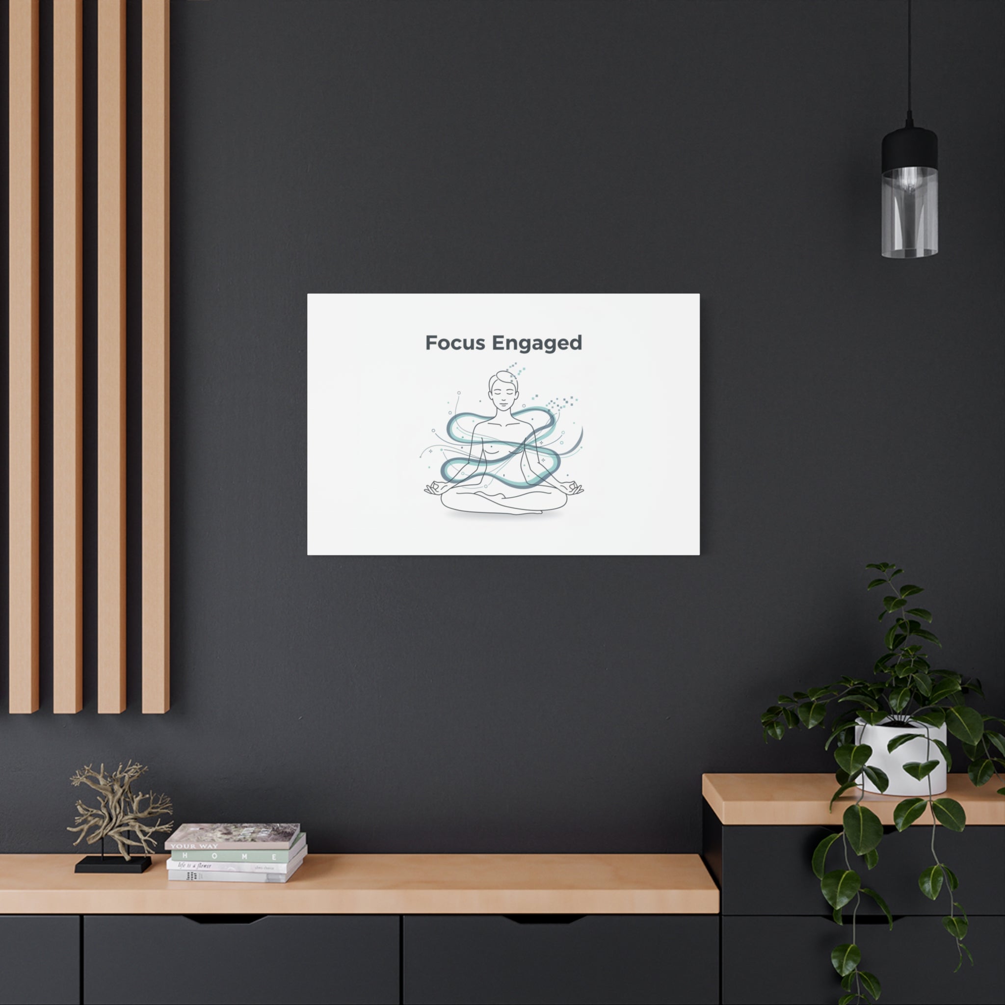 Focus Engaged Canvas, flow state poster | productivity art, ADHD merch