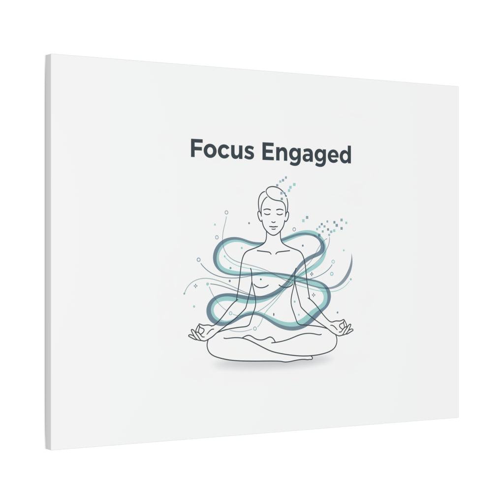 Focus Engaged Canvas, flow state poster | productivity art, ADHD merch