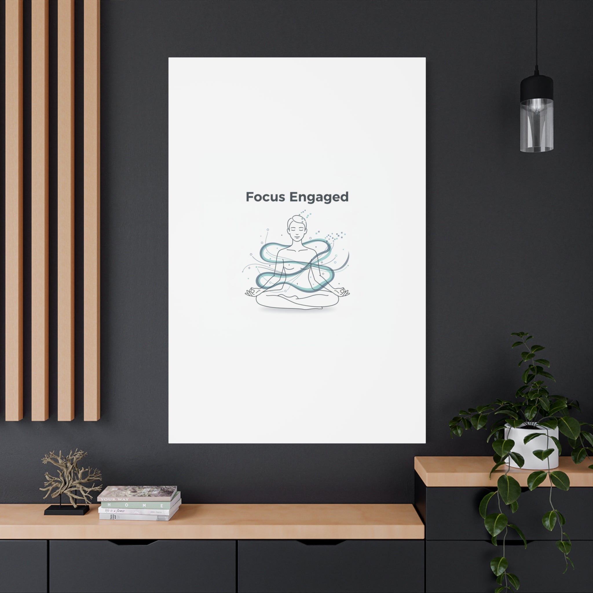 Focus Engaged Canvas, flow state poster | productivity art, ADHD merch