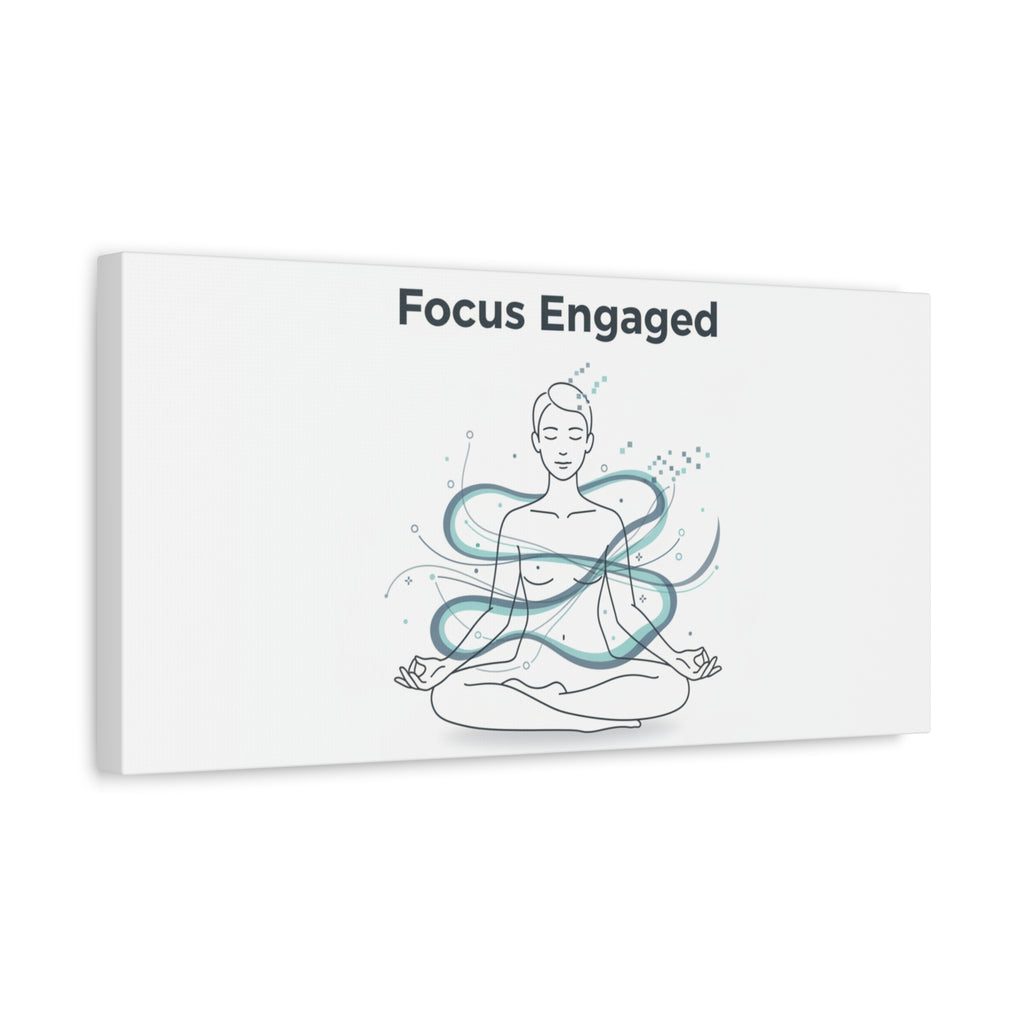 Focus Engaged Canvas, flow state poster | productivity art, ADHD merch