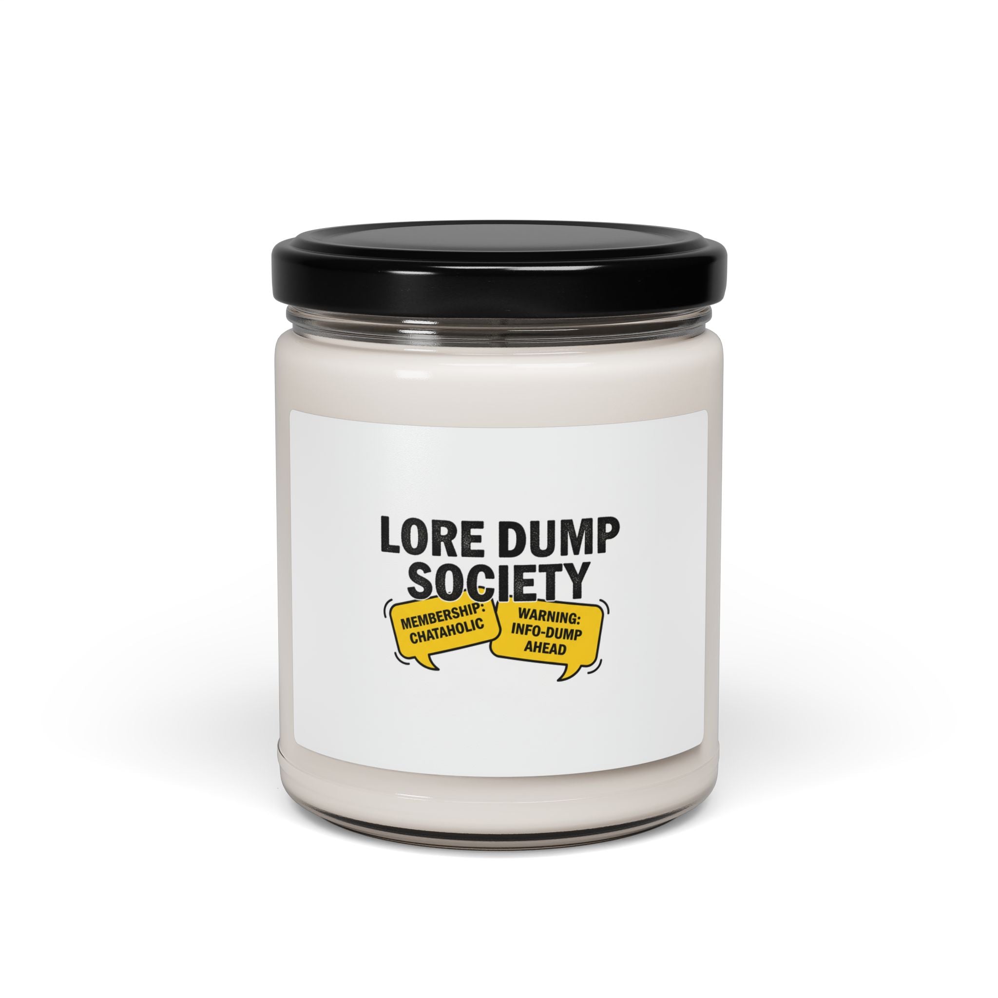 Lore Dump Society Candle | Scented Soy Candle, Warning Sign Label