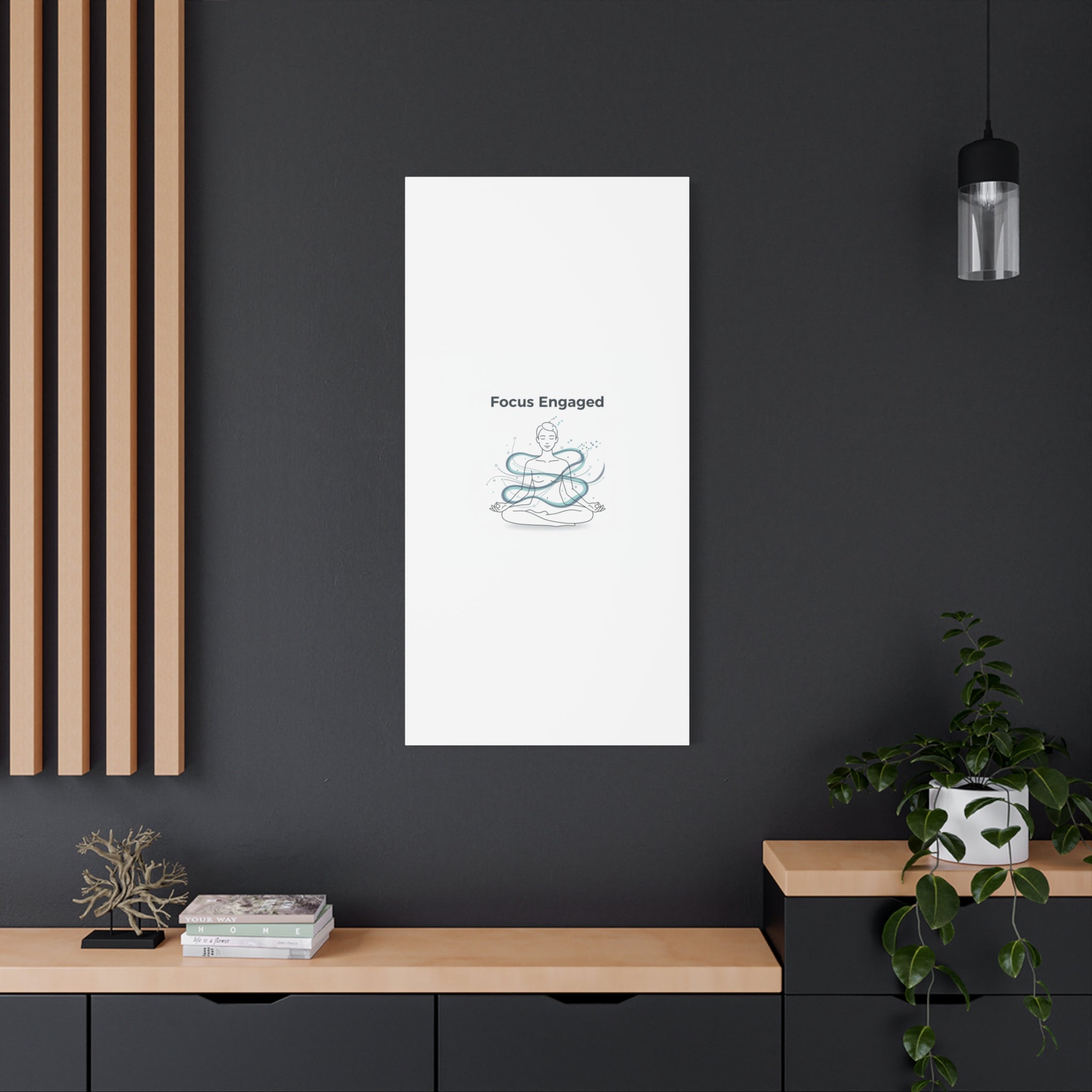 Focus Engaged Canvas, flow state poster | productivity art, ADHD merch