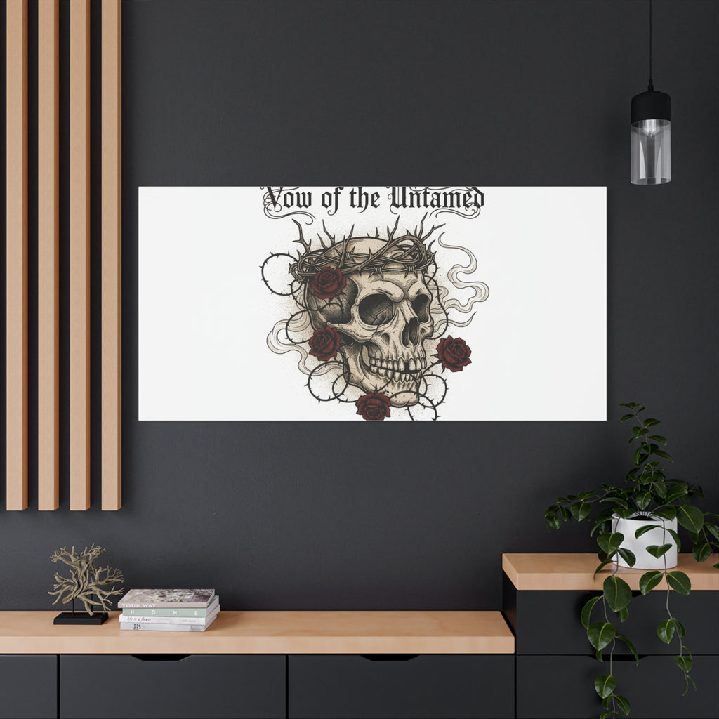 Vow of the Untamed Skull Canvas | western skull art, gothic Americana