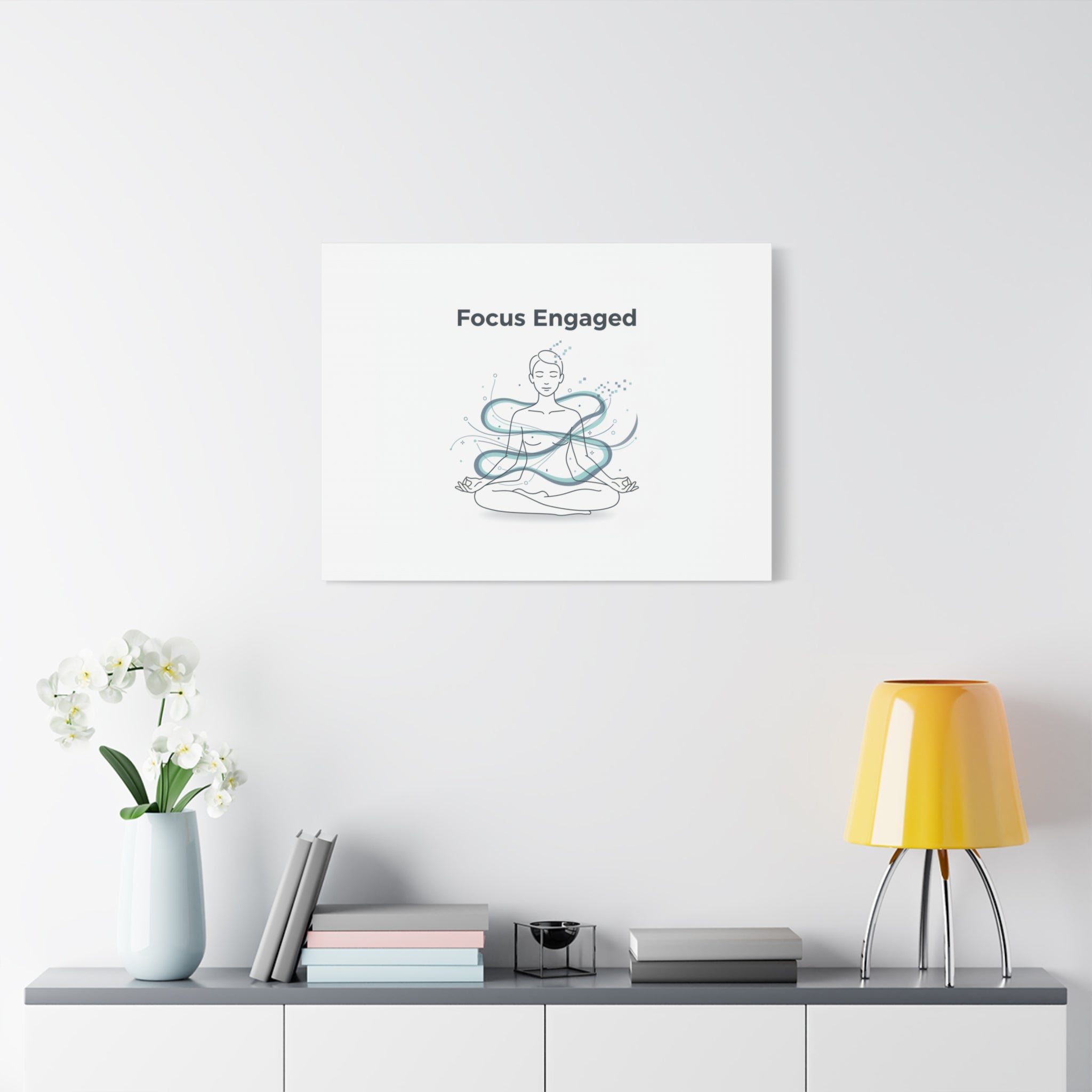 Focus Engaged Canvas, flow state poster | productivity art, ADHD merch