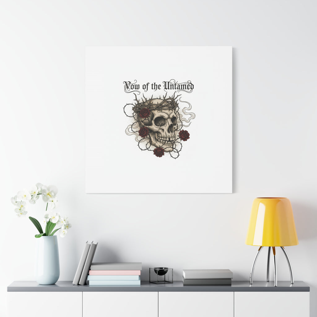 Vow of the Untamed Skull Canvas | western skull art, gothic Americana