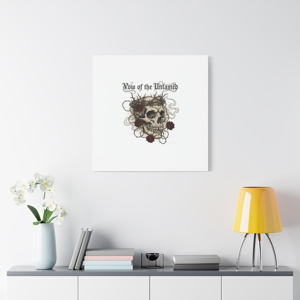 Vow of the Untamed Skull Canvas | western skull art, gothic Americana