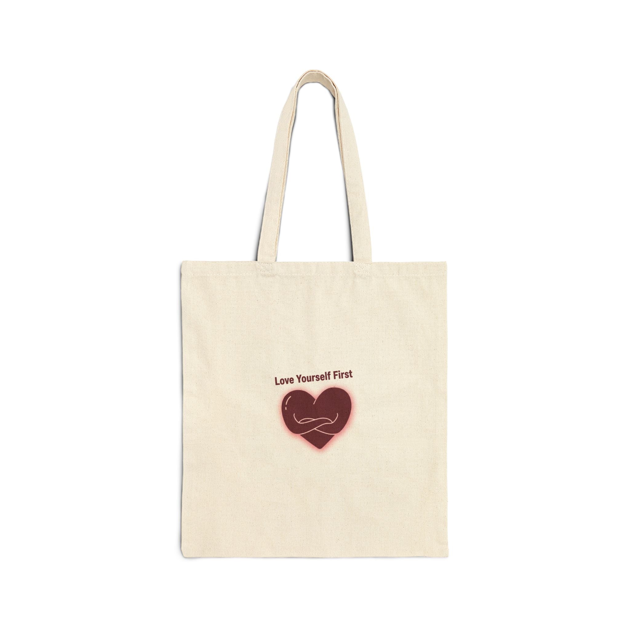 Love Yourself First Tote | anti love graphic, edgy heart design