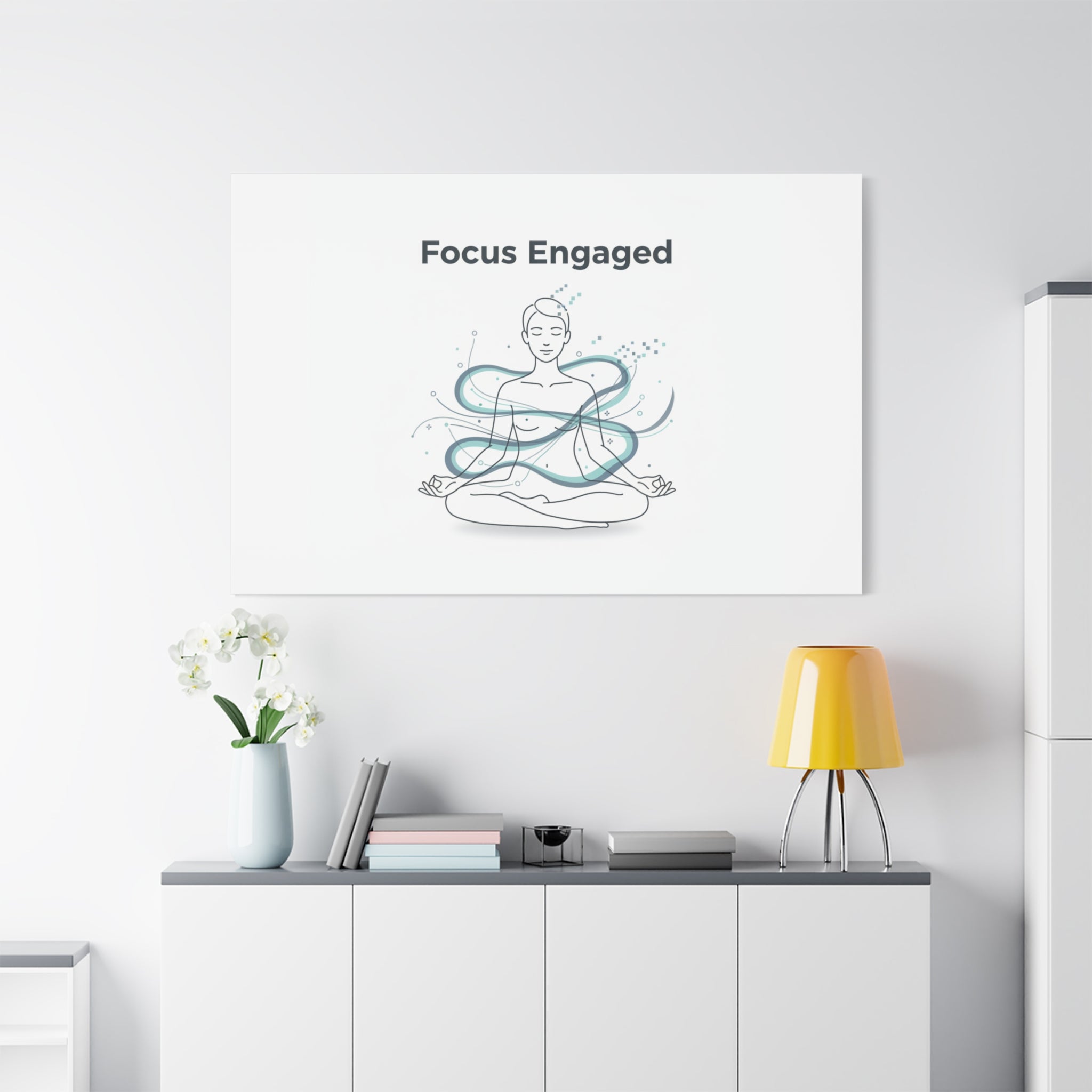 Focus Engaged Canvas, flow state poster | productivity art, ADHD merch