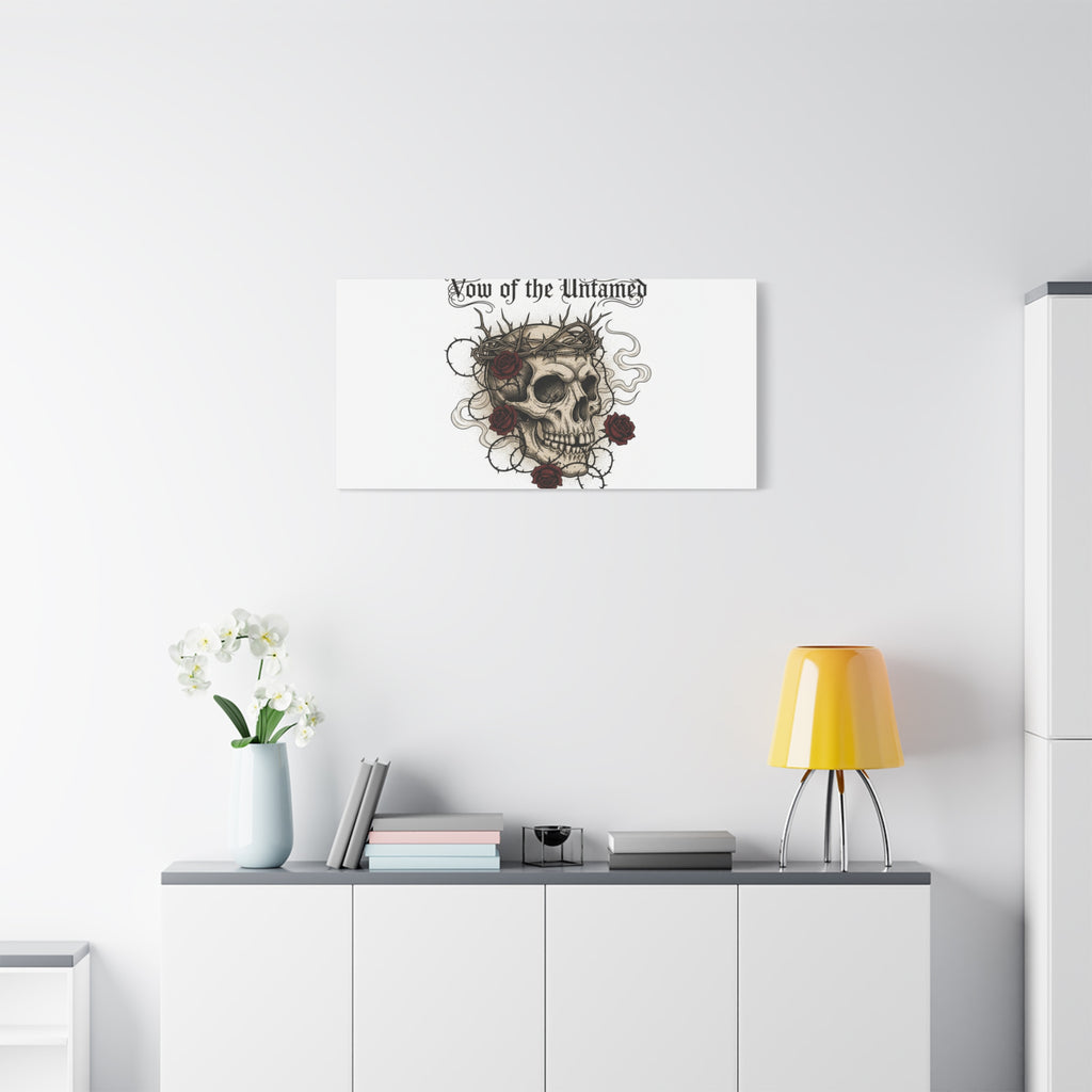 Vow of the Untamed Skull Canvas | western skull art, gothic Americana