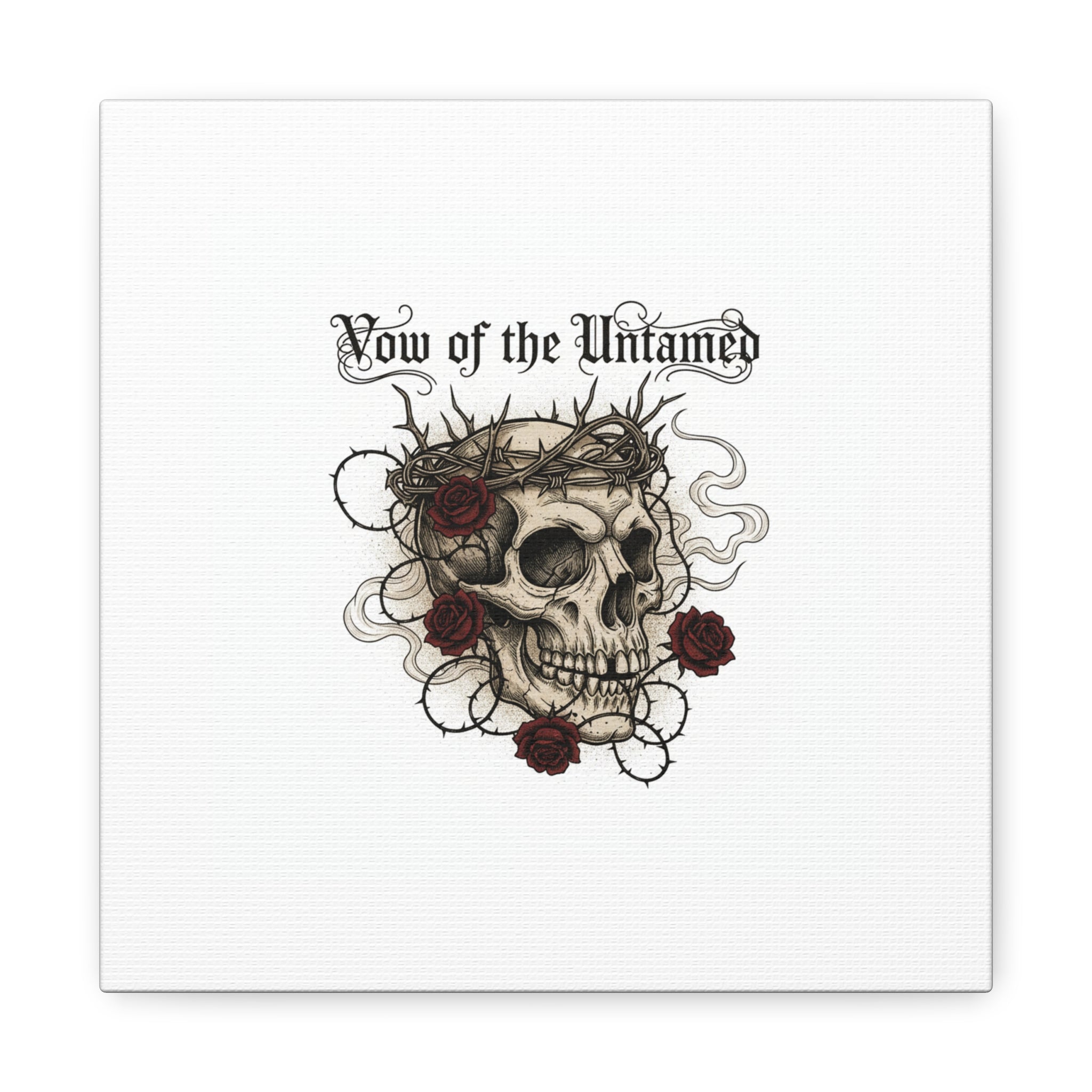 Vow of the Untamed Skull Canvas | western skull art, gothic Americana