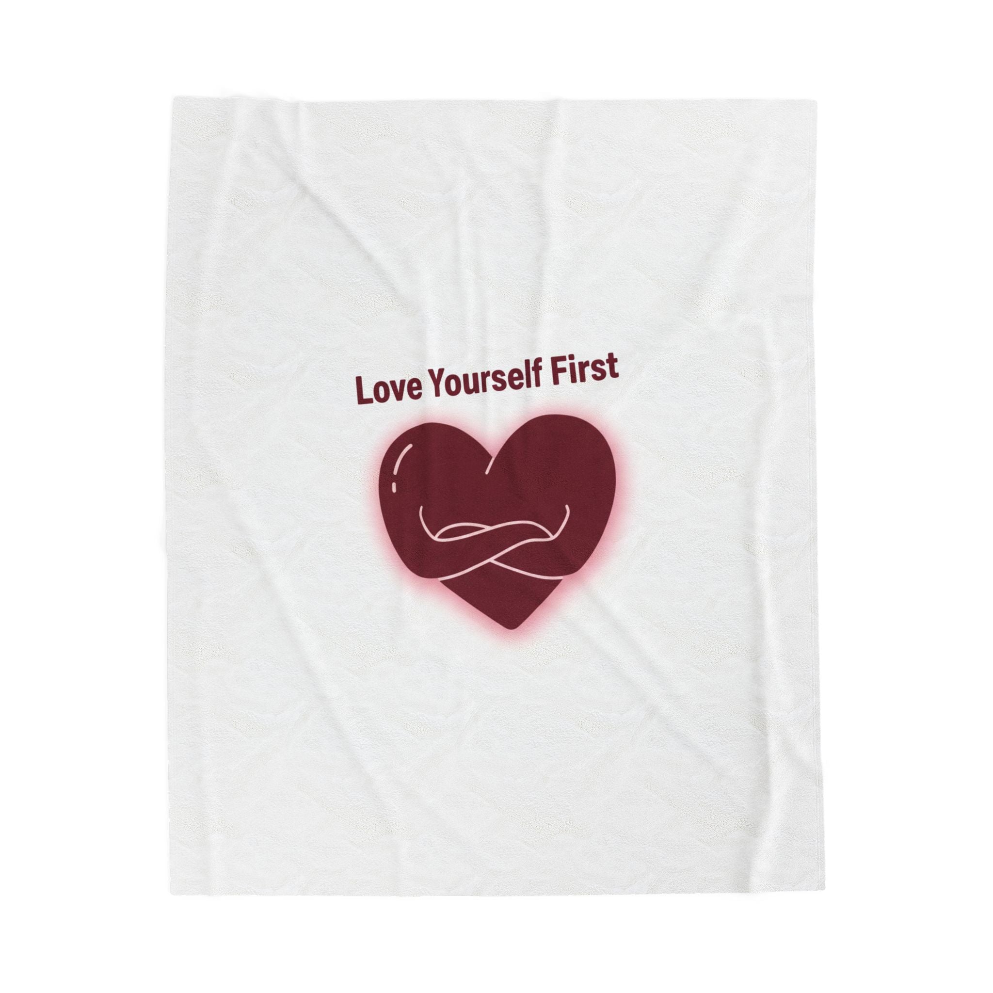 Love Yourself First Blanket | anti love graphic, edgy heart design