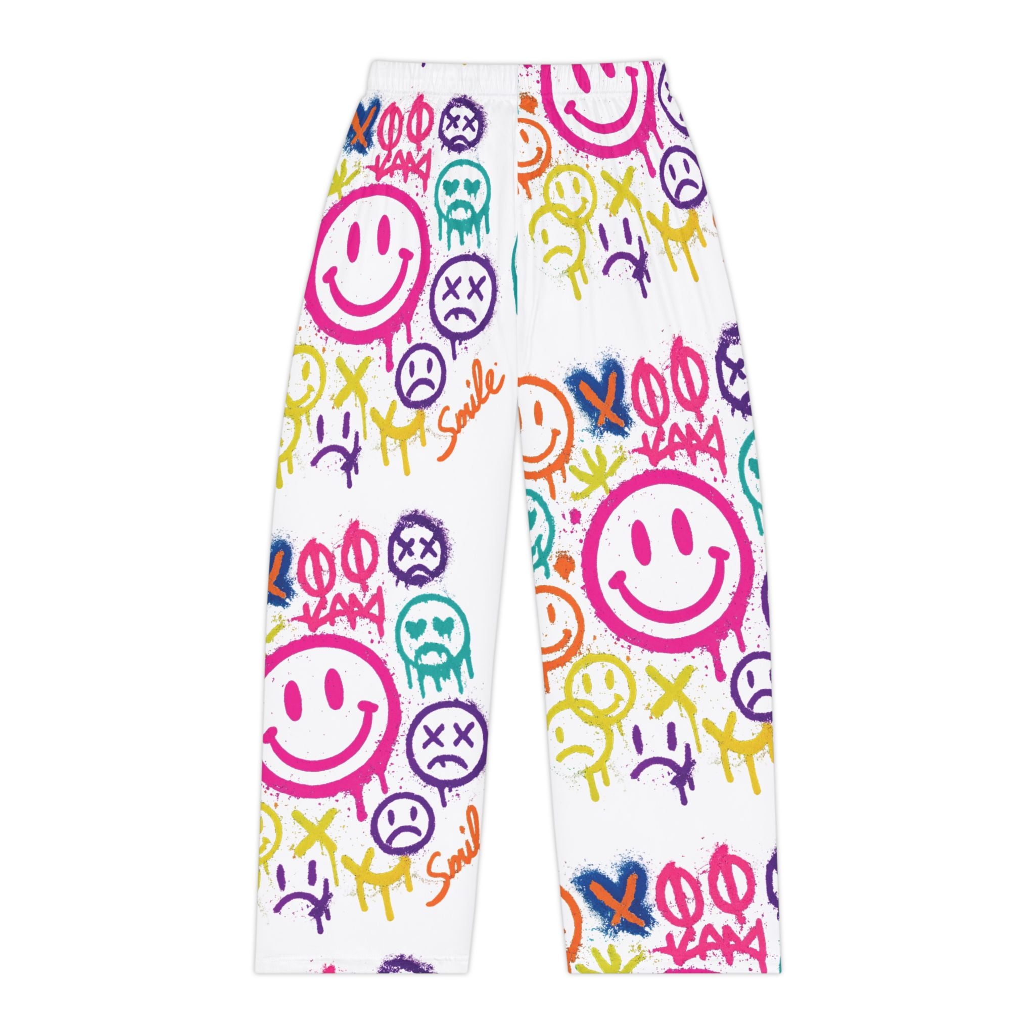Smiley Graffiti Pajama Pants — Colorful Lounge Sleepwear for Women