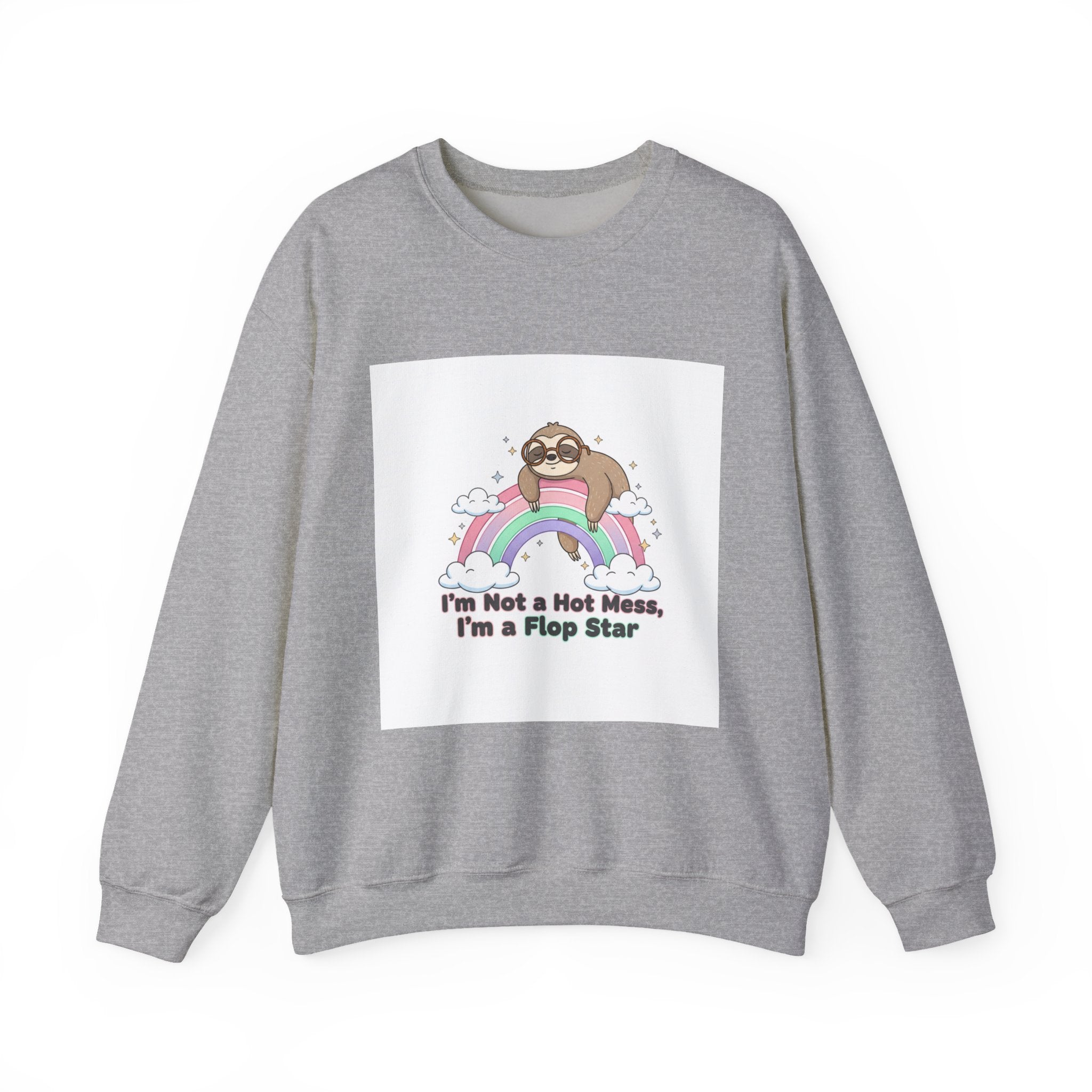 Flop Star Sloth Sweatshirt | flop era apparel, burnout humor