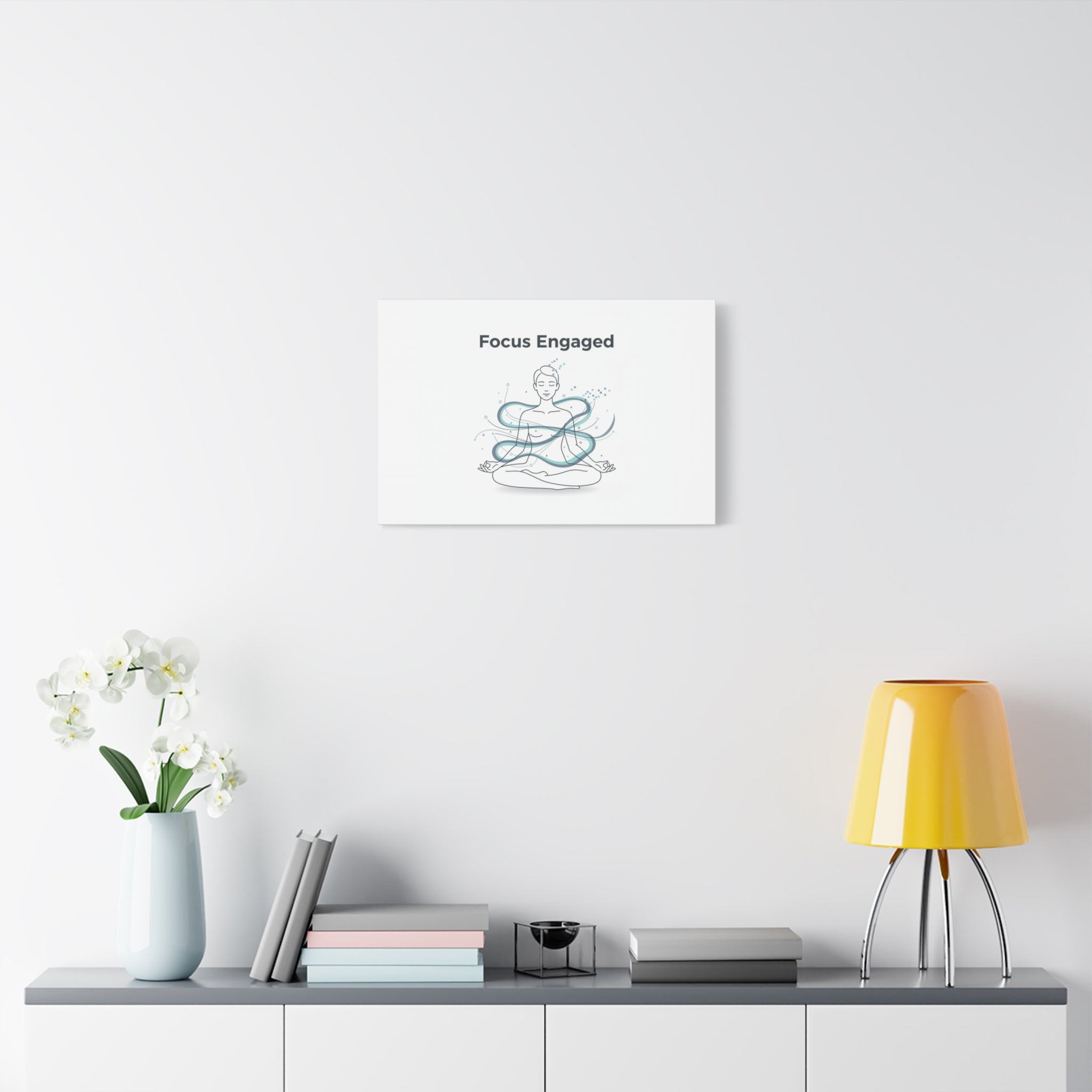Focus Engaged Canvas, flow state poster | productivity art, ADHD merch