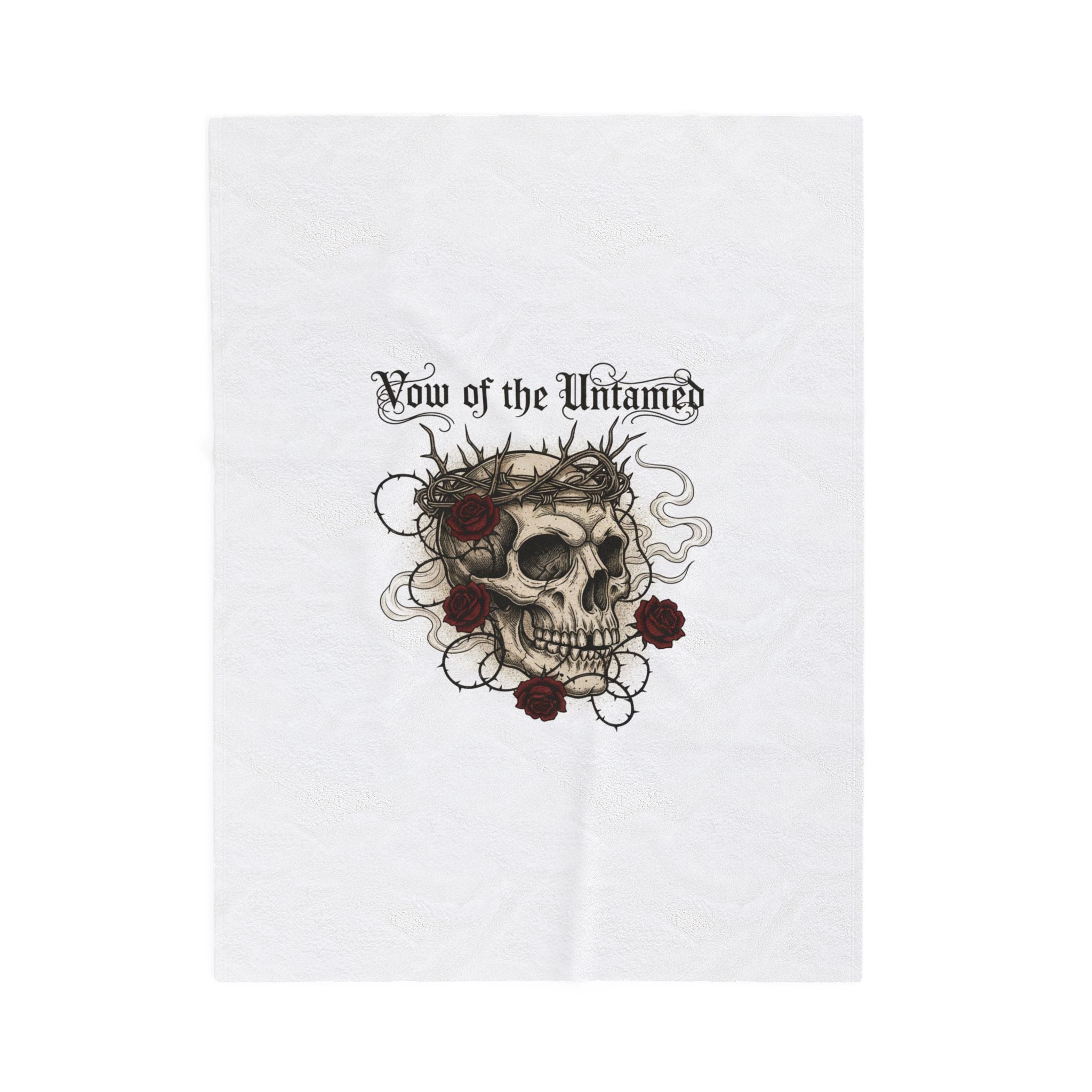 Western skull art Velveteen Blanket | gothic Americana desert noir