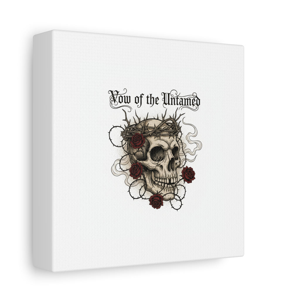 Vow of the Untamed Skull Canvas | western skull art, gothic Americana