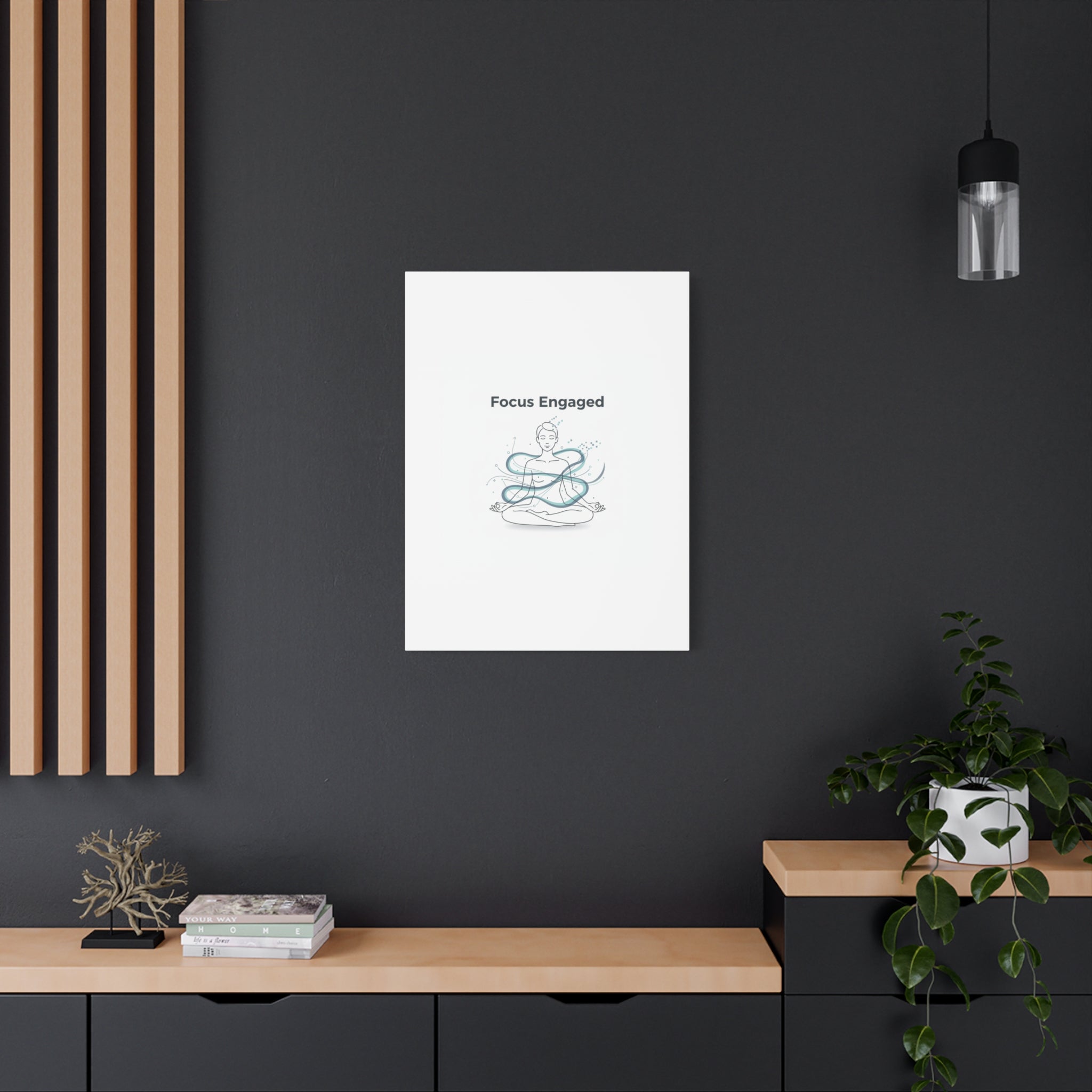 Focus Engaged Canvas, flow state poster | productivity art, ADHD merch