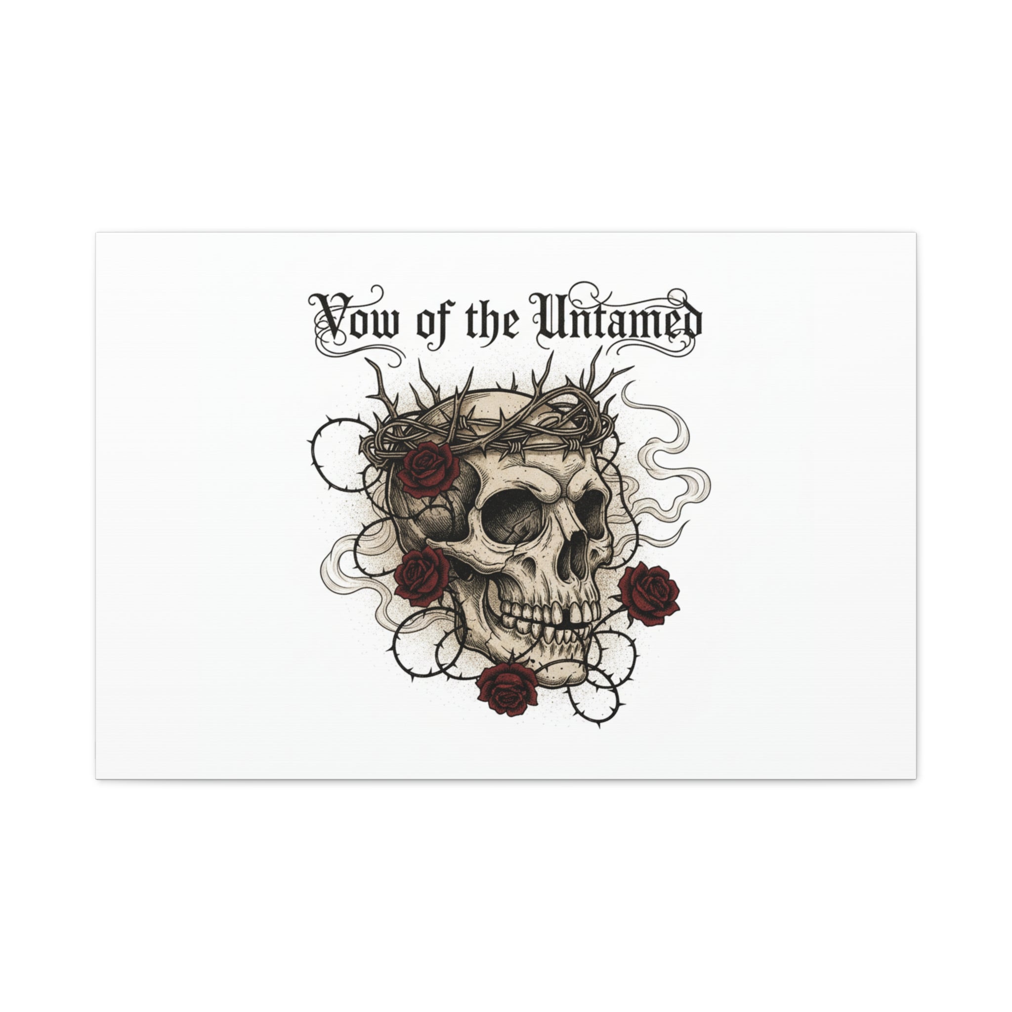 Vow of the Untamed Skull Canvas | western skull art, gothic Americana