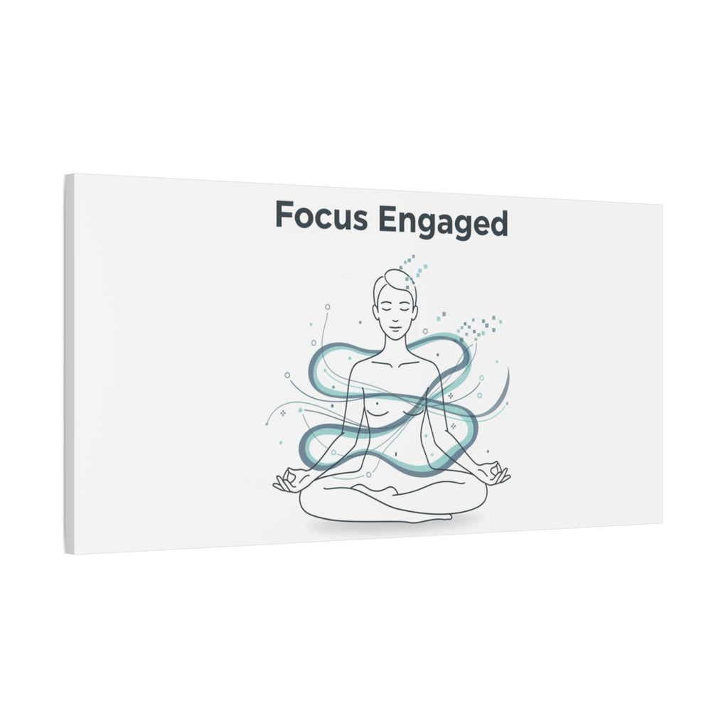Focus Engaged Canvas, flow state poster | productivity art, ADHD merch