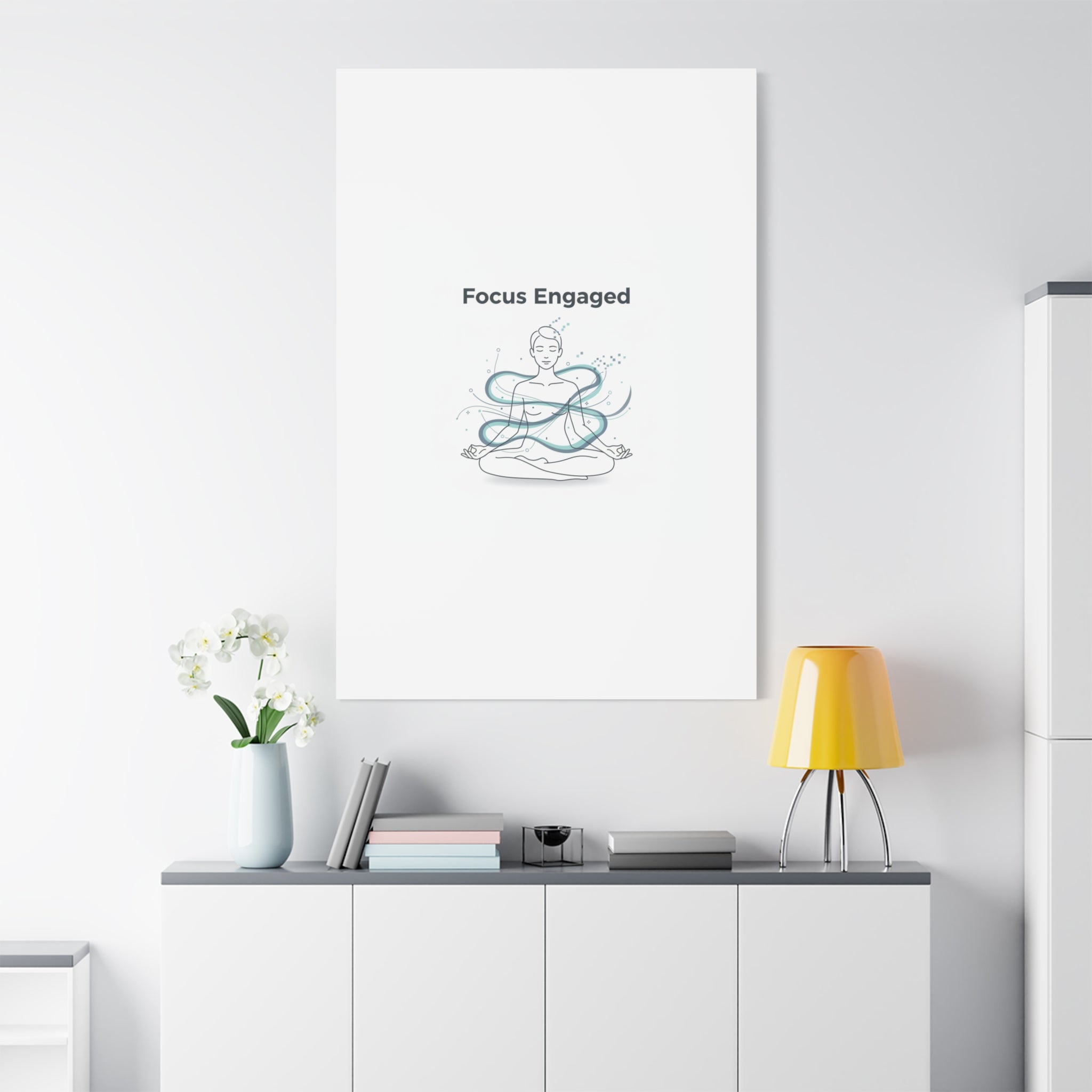 Focus Engaged Canvas, flow state poster | productivity art, ADHD merch