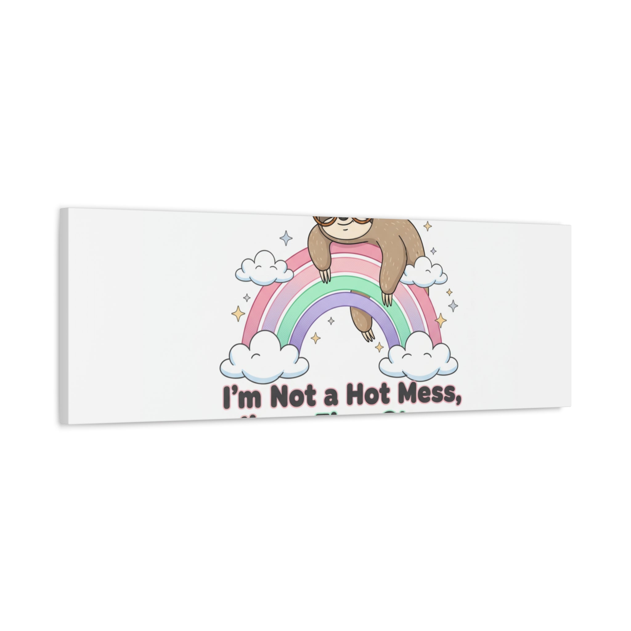 Flop Star Sloth Canvas | flop era burnout humor, fail merch