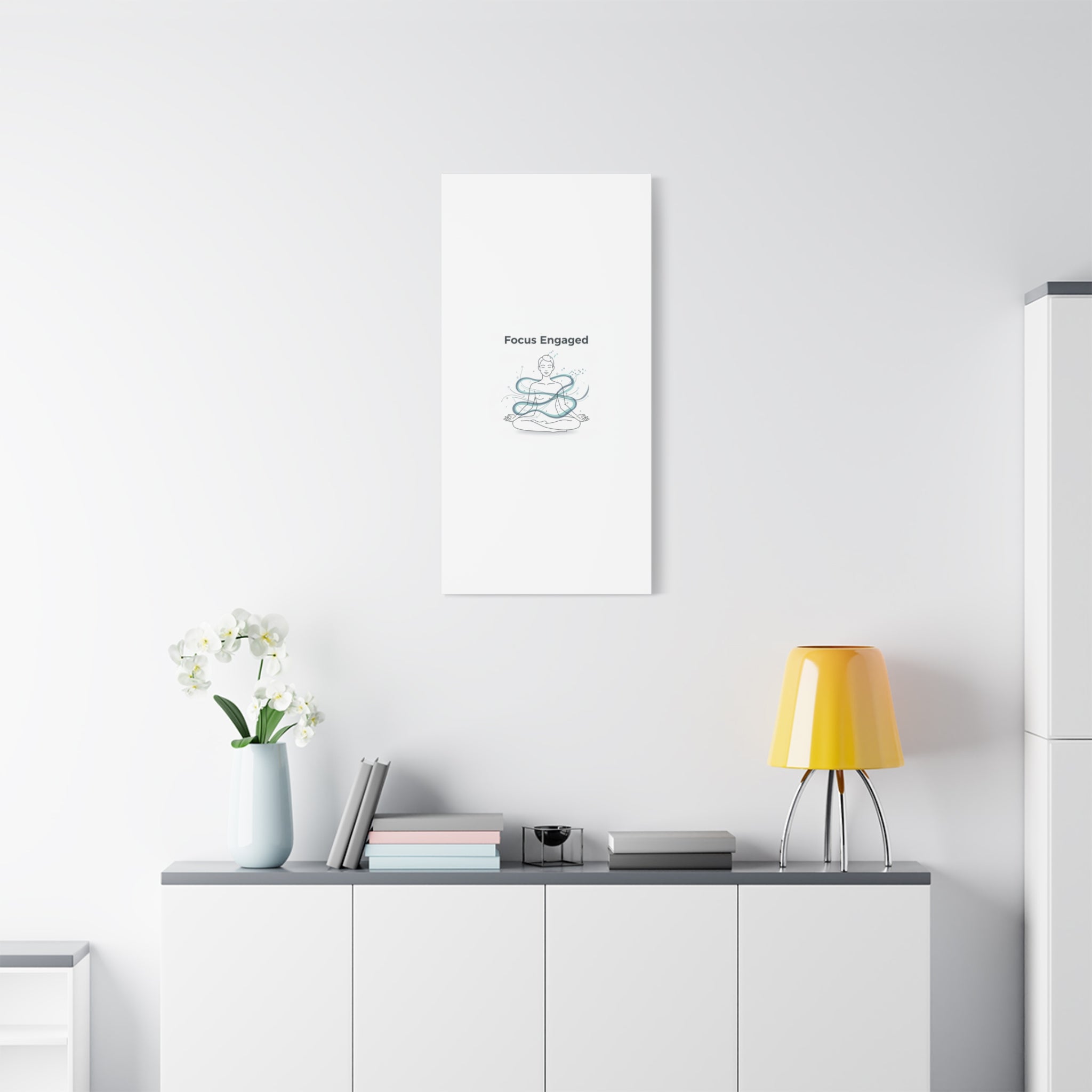 Focus Engaged Canvas, flow state poster | productivity art, ADHD merch